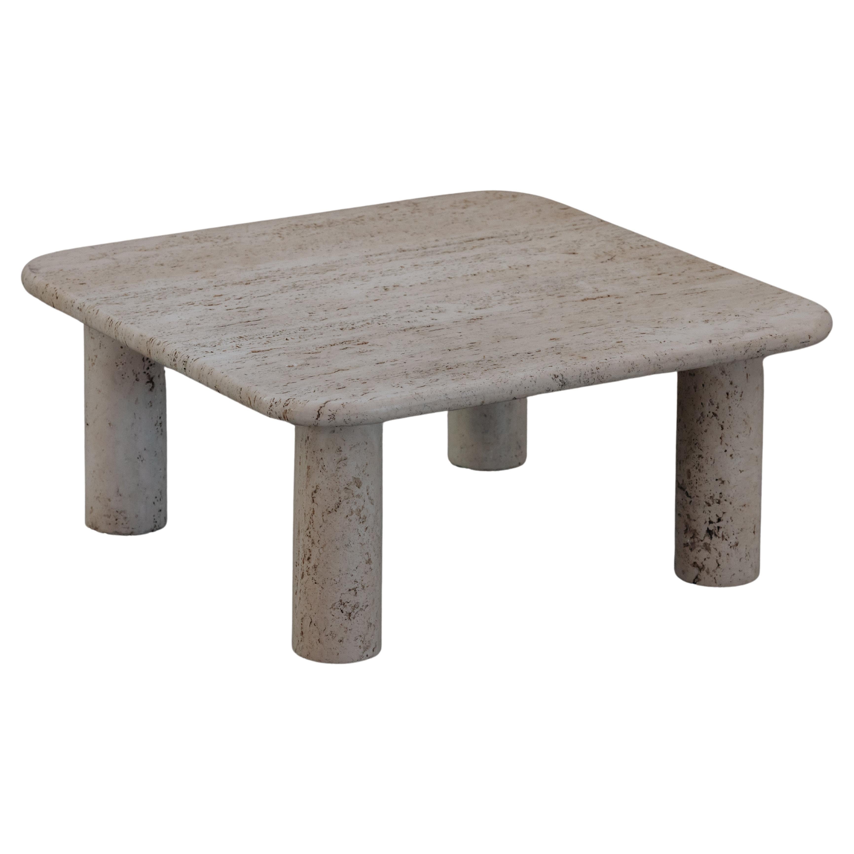 Vintage Travertine Coffee Table From France, Circa 1970 For Sale
