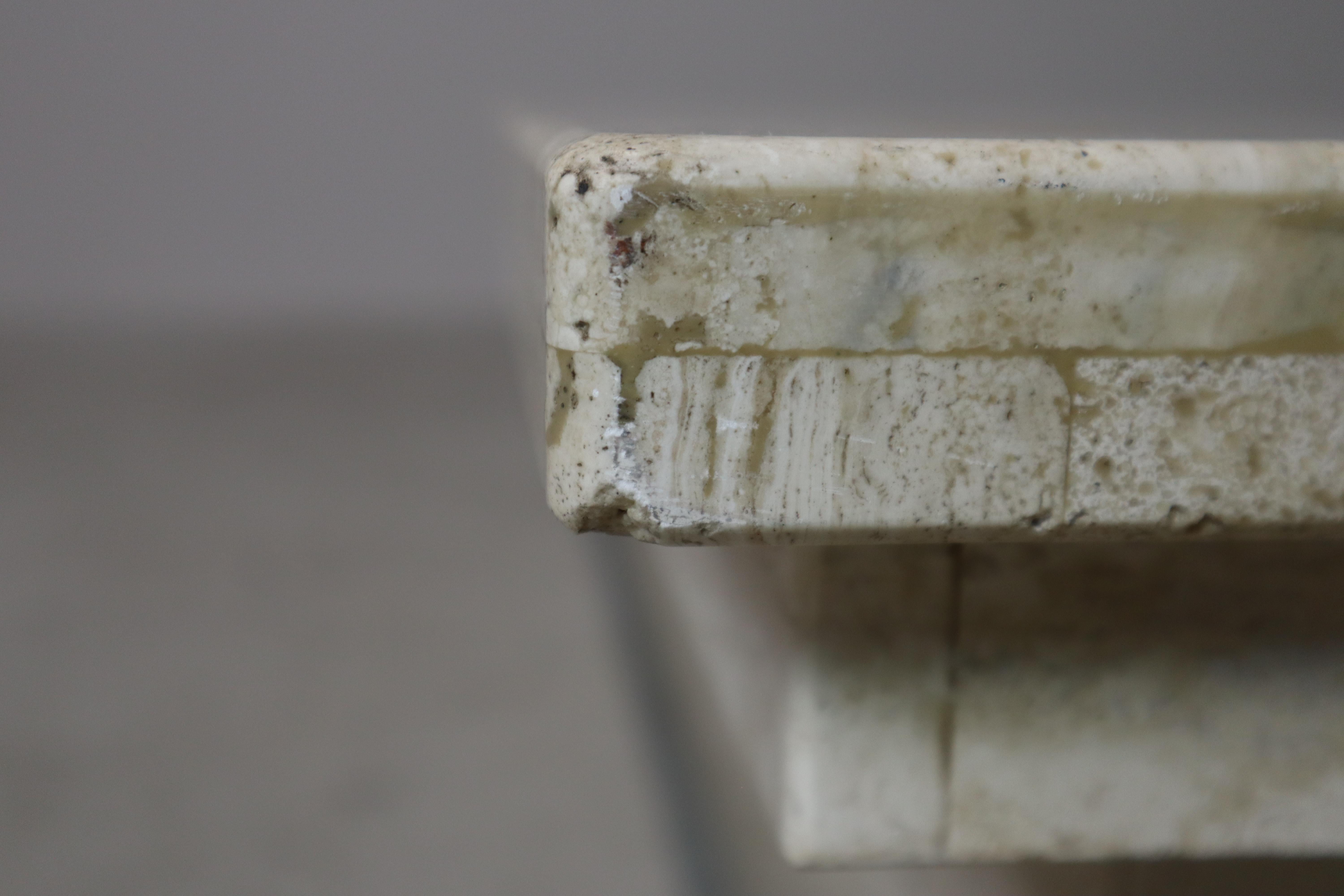 Vintage Travertine coffee table, Italy, 1970s For Sale 7