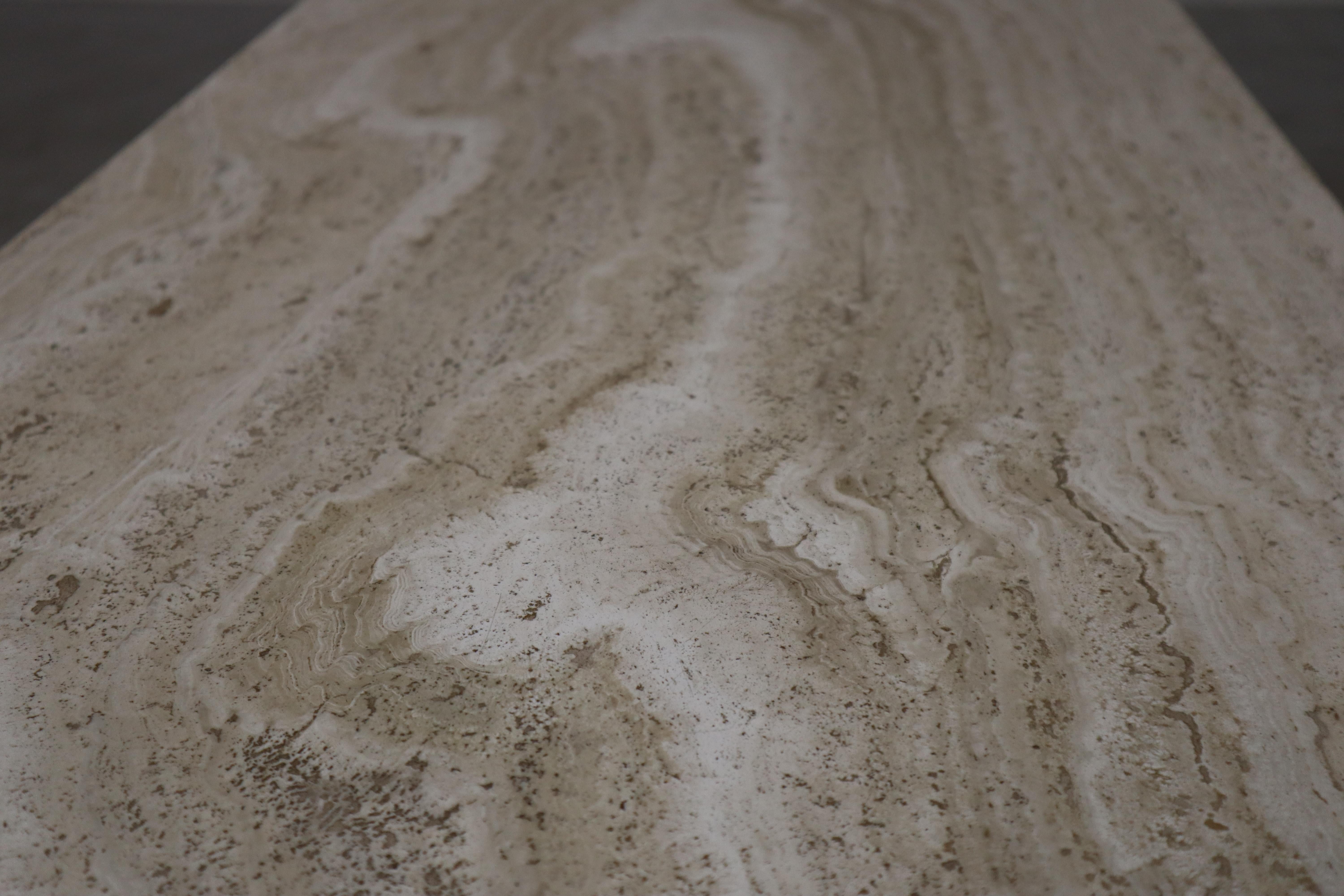 Vintage Travertine coffee table, Italy, 1970s For Sale 10