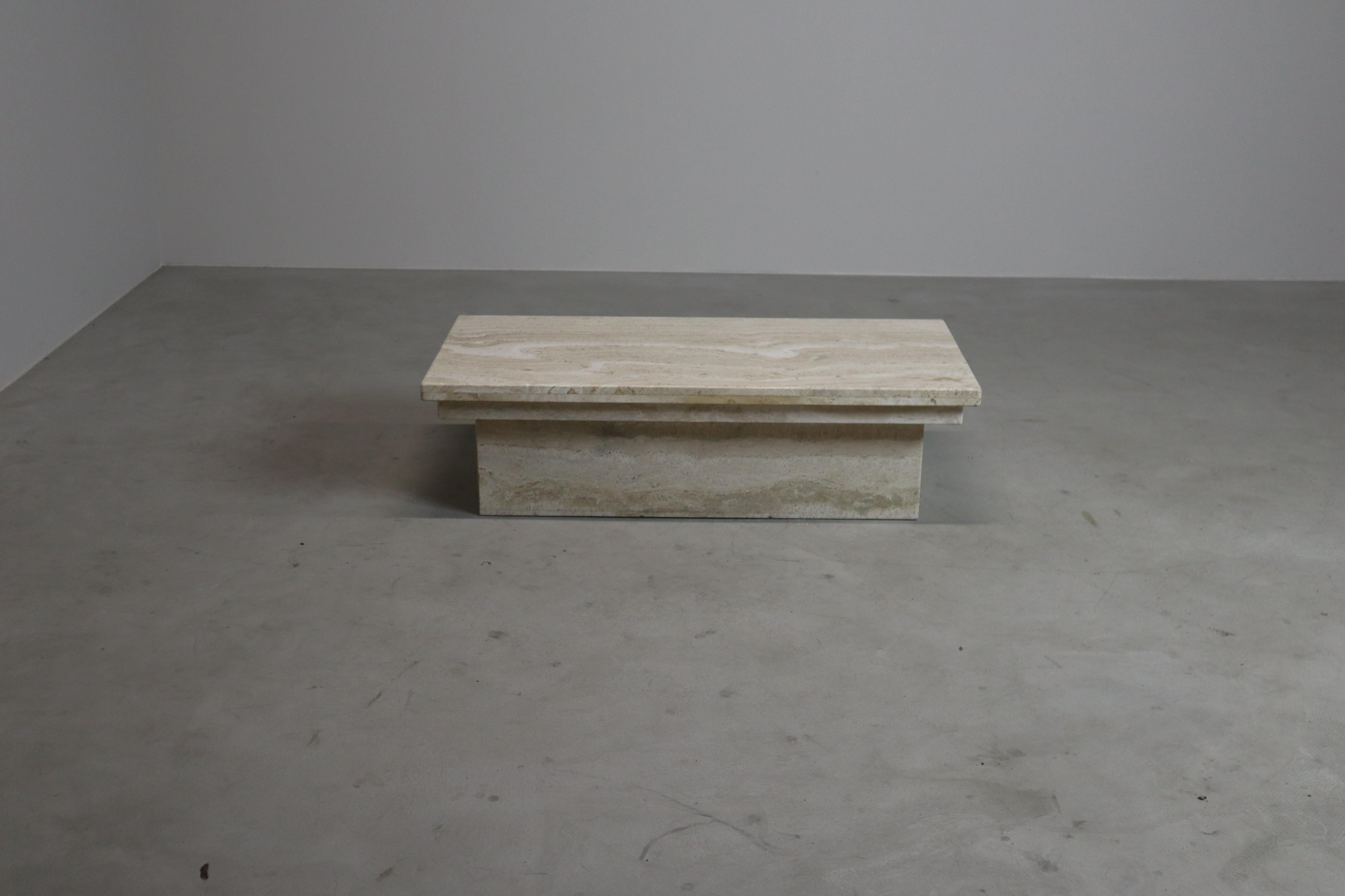 Vintage Travertine coffee table, Italy, 1970s For Sale 13