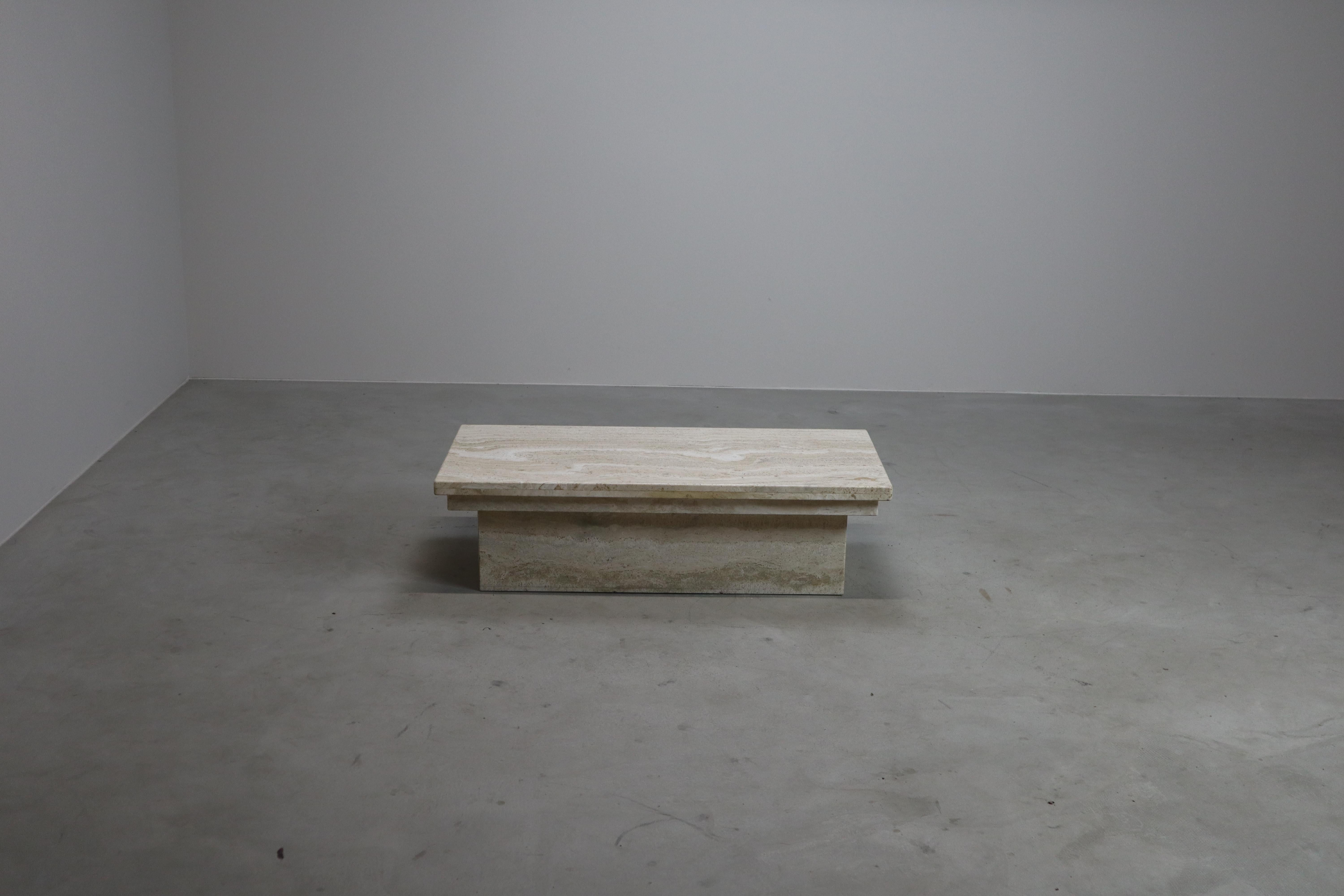 Vintage Travertine coffee table, Italy, 1970s For Sale 14