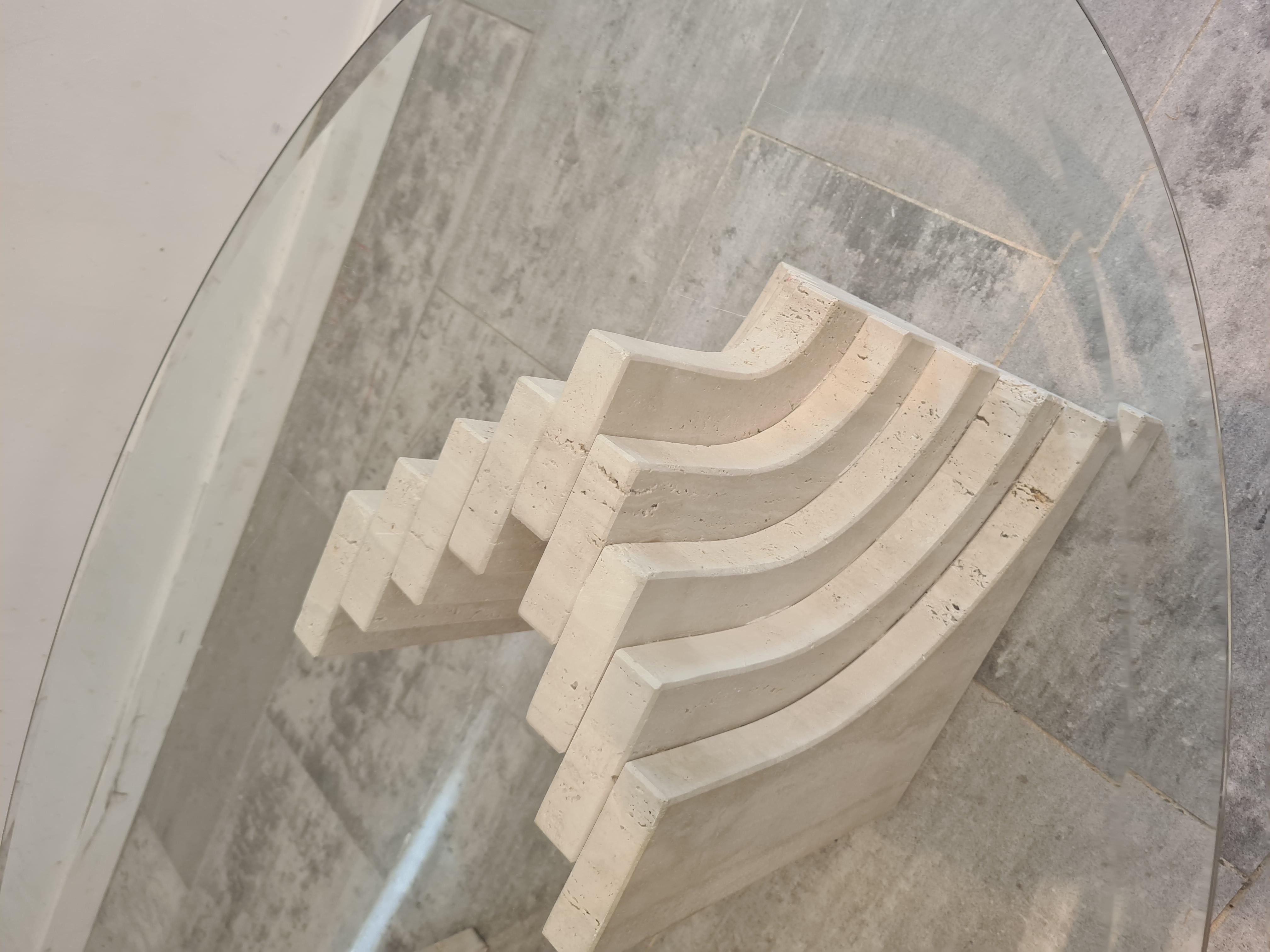 Late 20th Century Vintage Travertine Coffee Table, Italy, 1970s