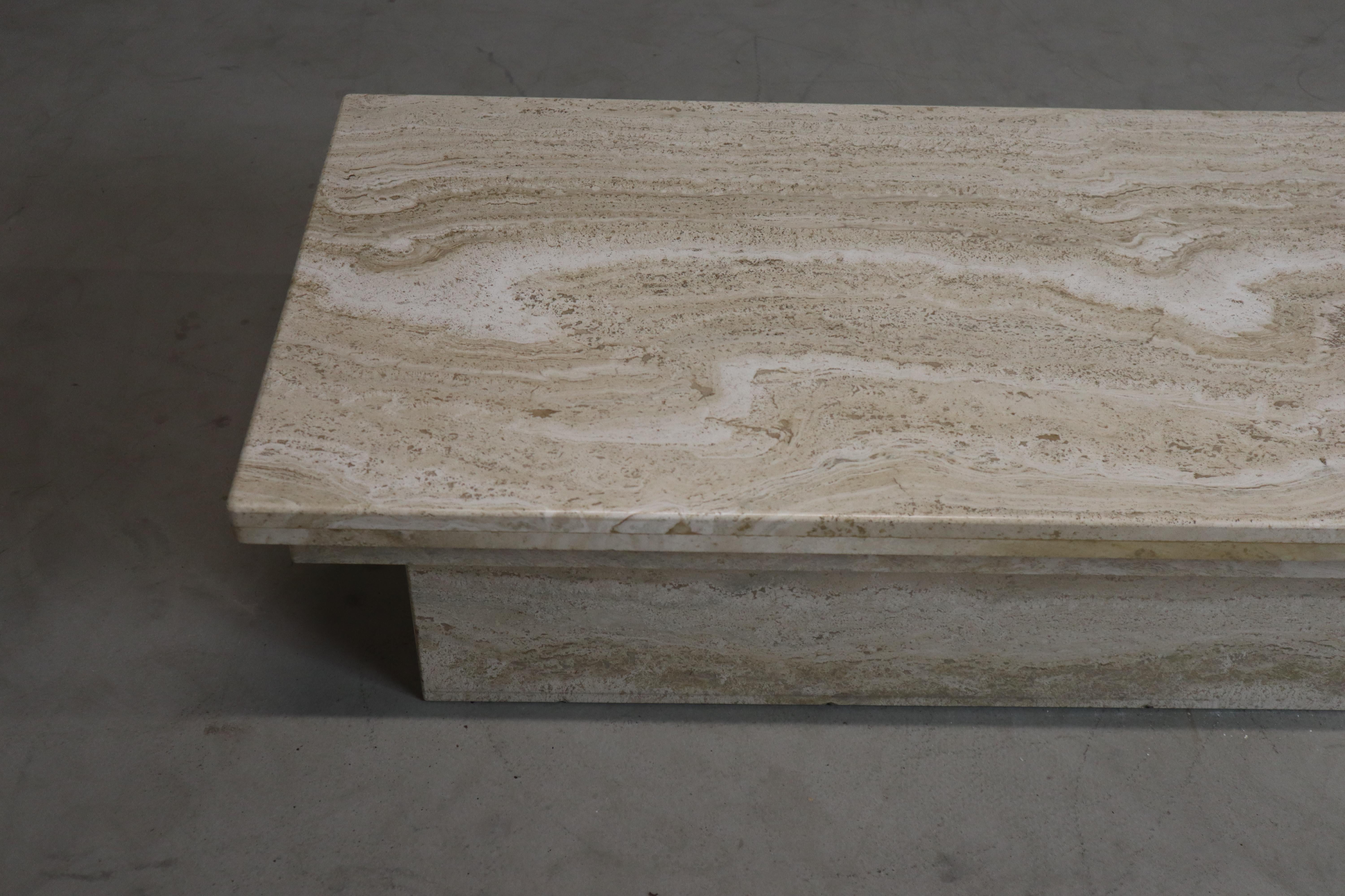 Vintage Travertine coffee table, Italy, 1970s For Sale 2