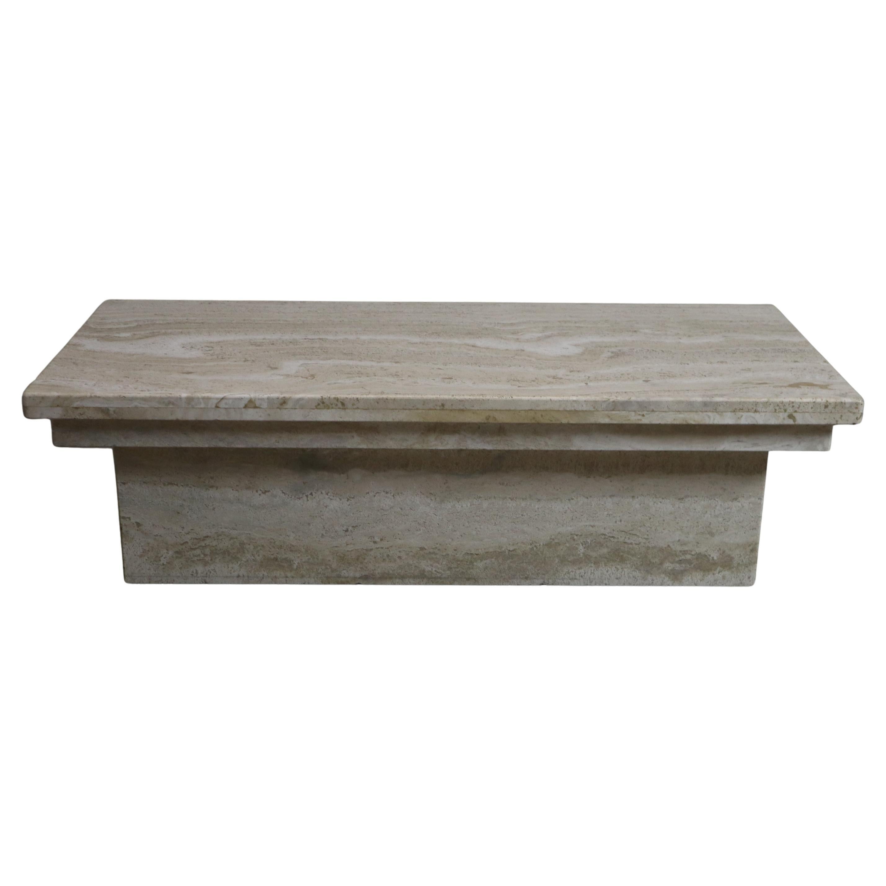Vintage Travertine coffee table, Italy, 1970s For Sale