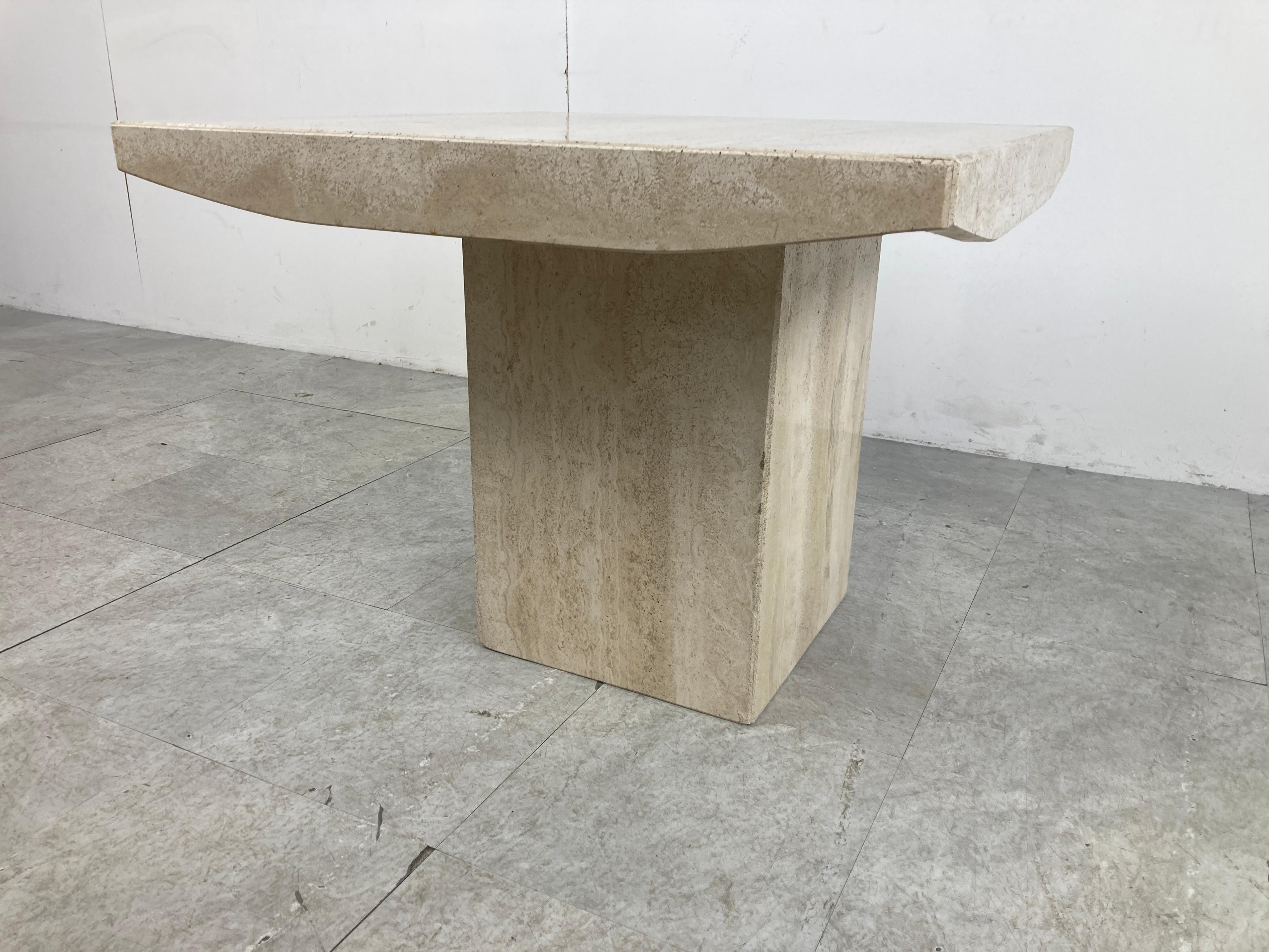 Italian Vintage Travertine Coffee Table or Side Table, 1970s  For Sale