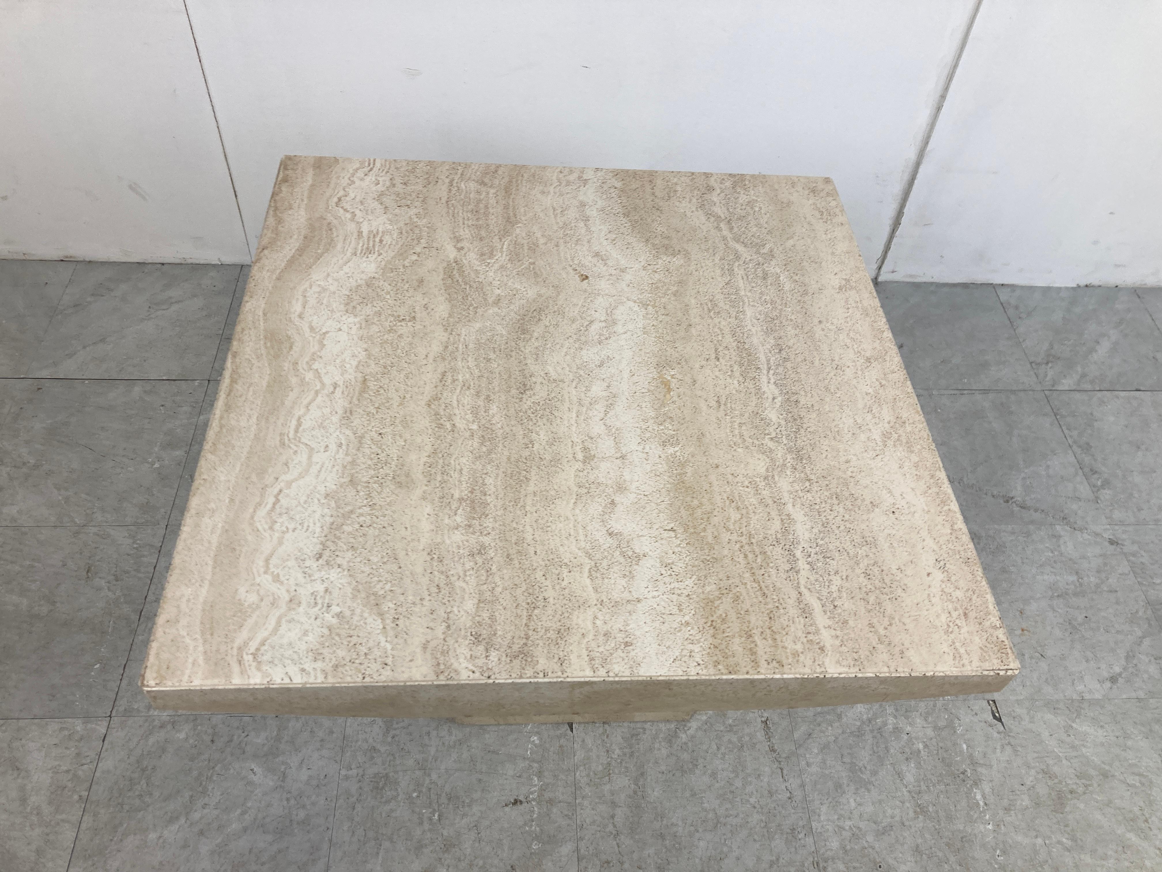 Late 20th Century Vintage Travertine Coffee Table or Side Table, 1970s  For Sale