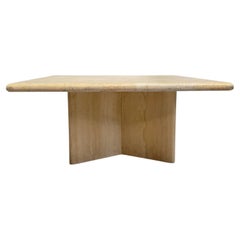 Table basse vintage en travertin, design postmoderne des années 1970