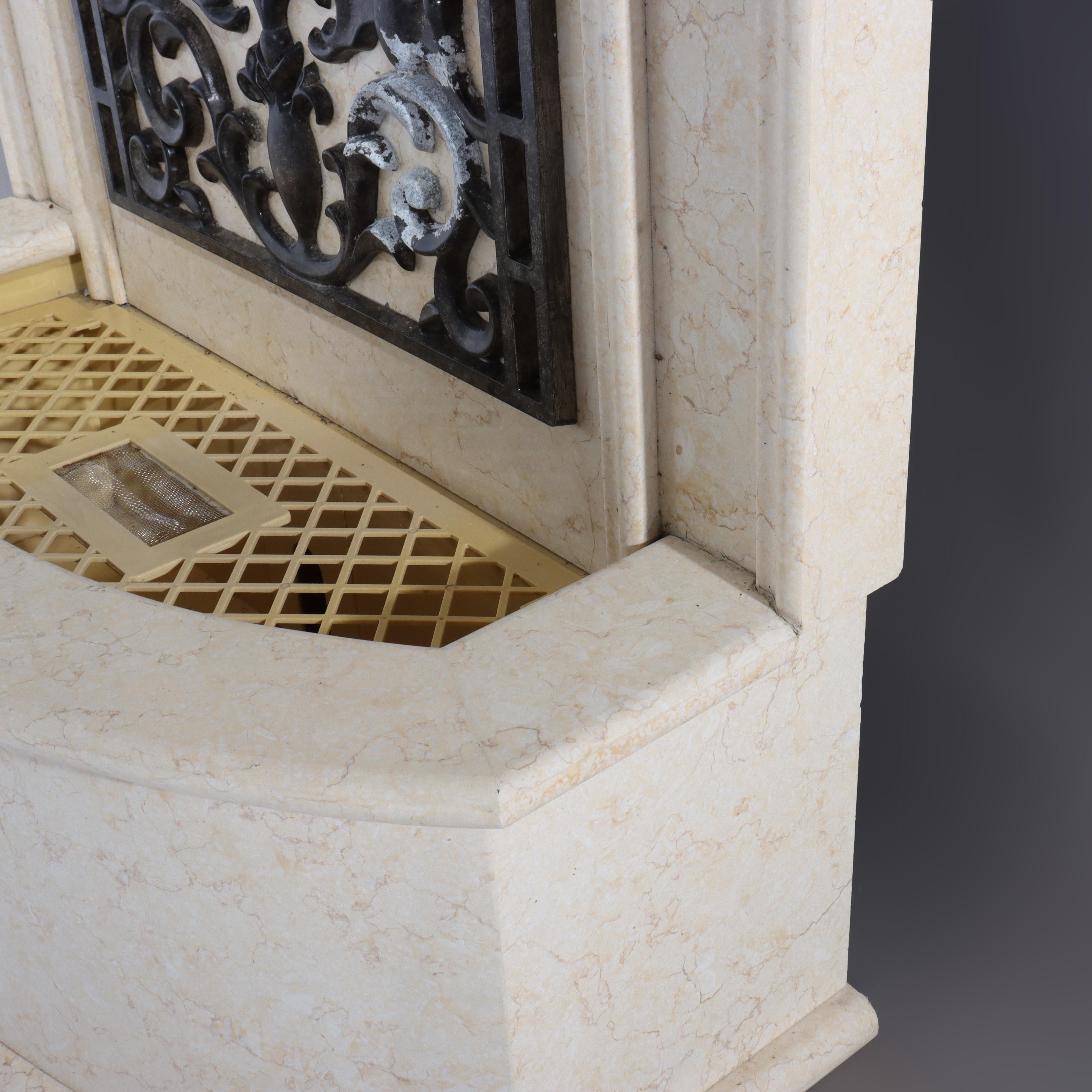 Vintage Travertine Composite Classical Figural Lion Wall Fountain 20thC For Sale 3