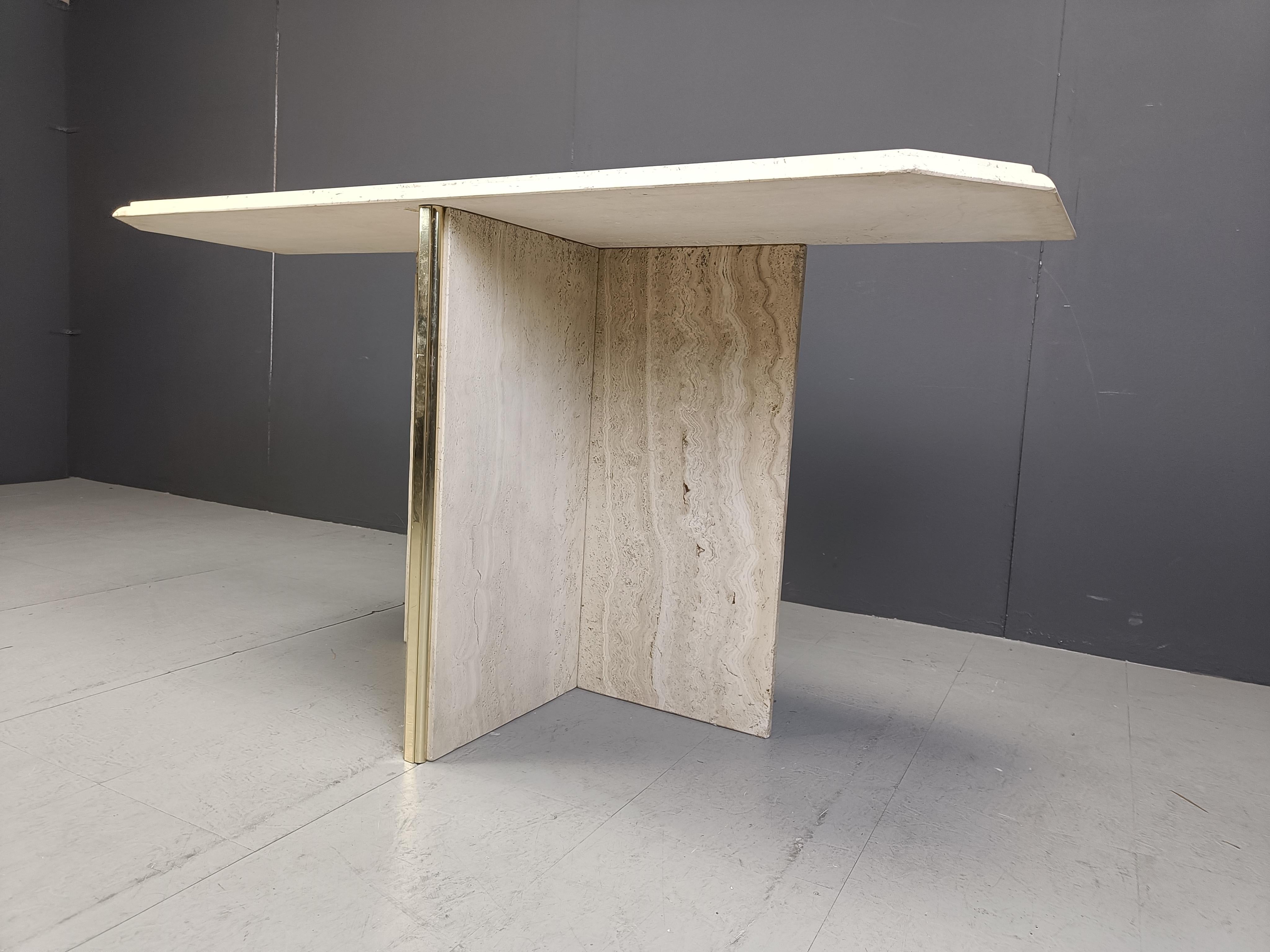 Vintage travertine console table, 1970s For Sale 4