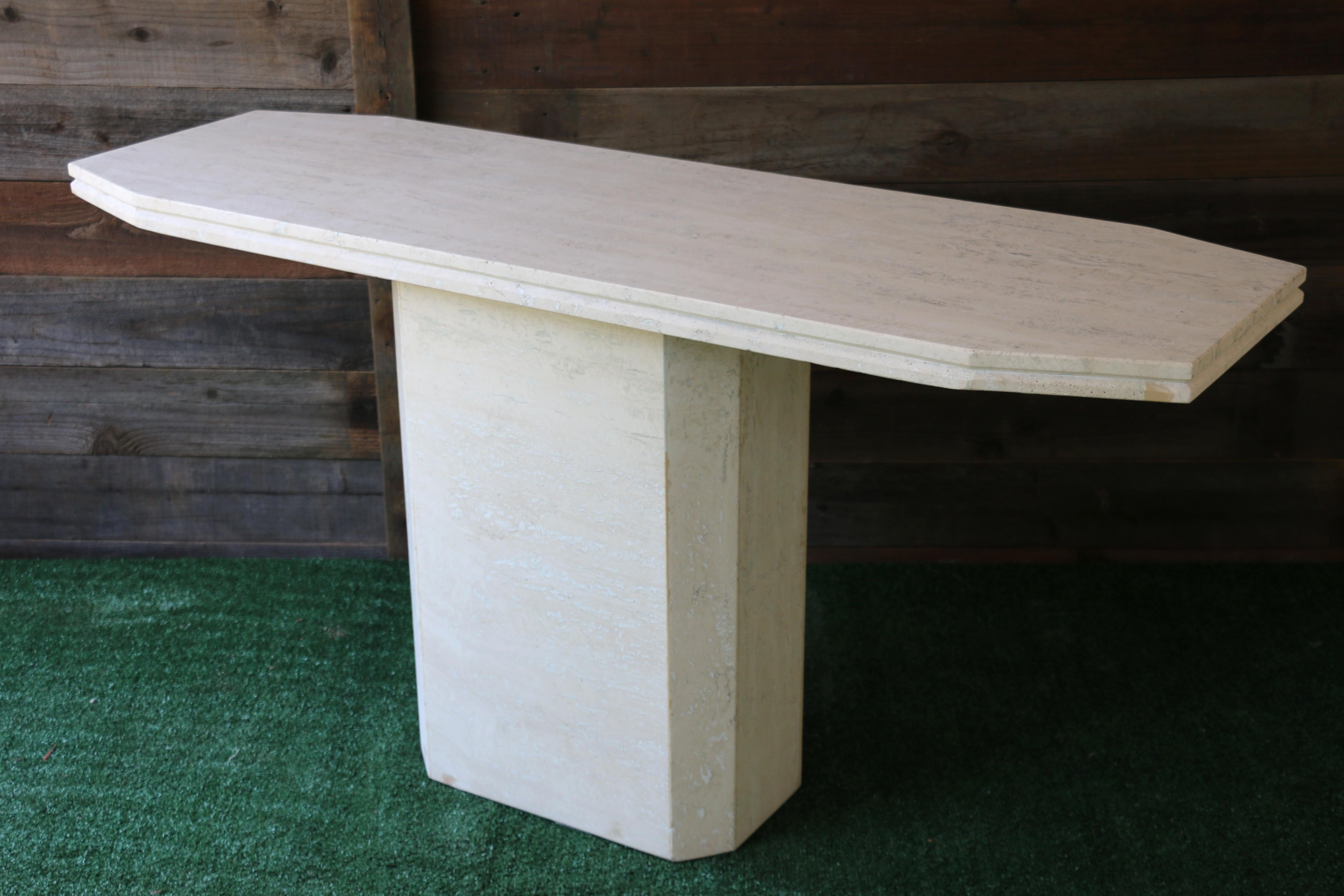 Vintage Travertine Console Table, 1970s en venta 4