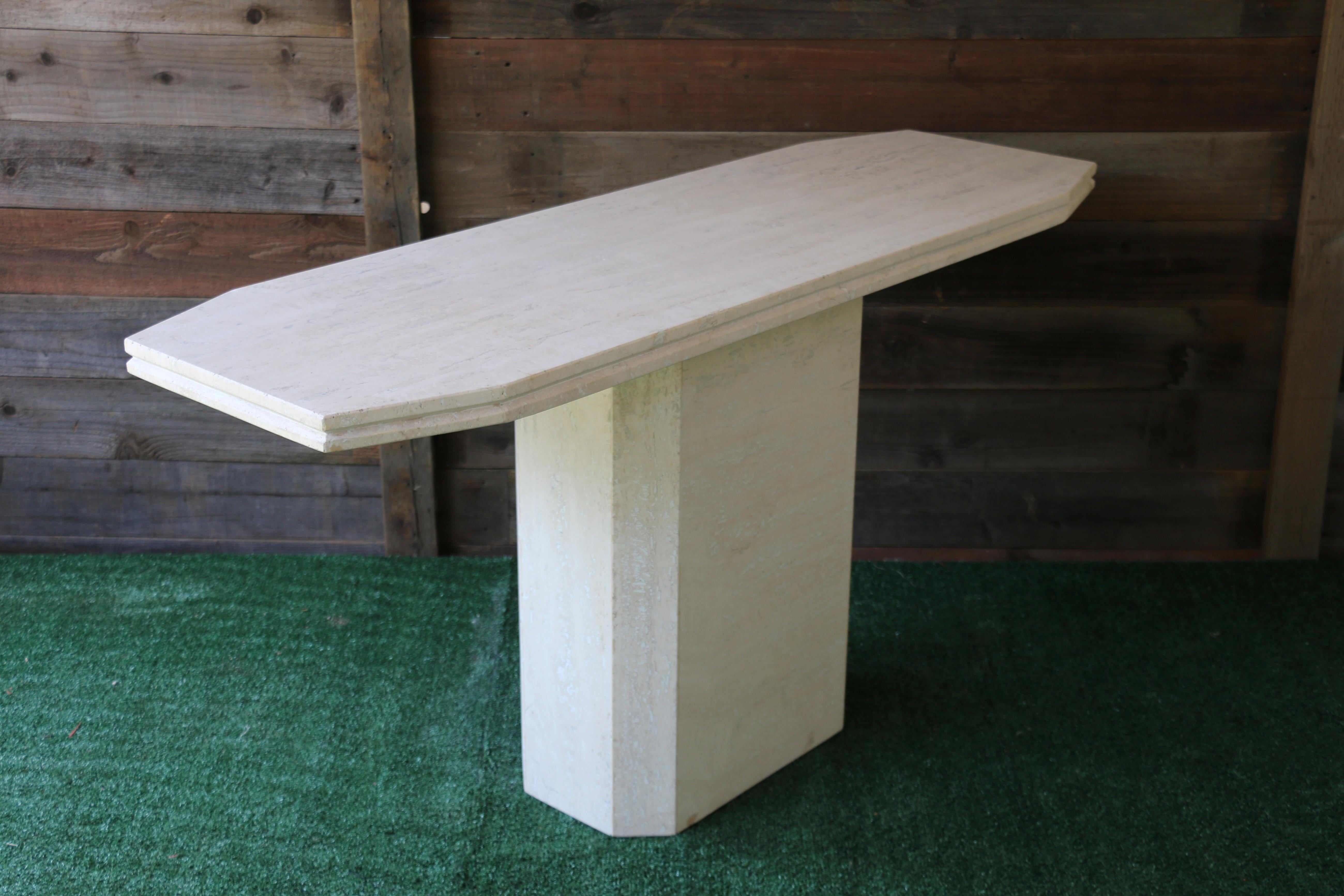 Vintage Travertine Console Table, 1970s en venta 7