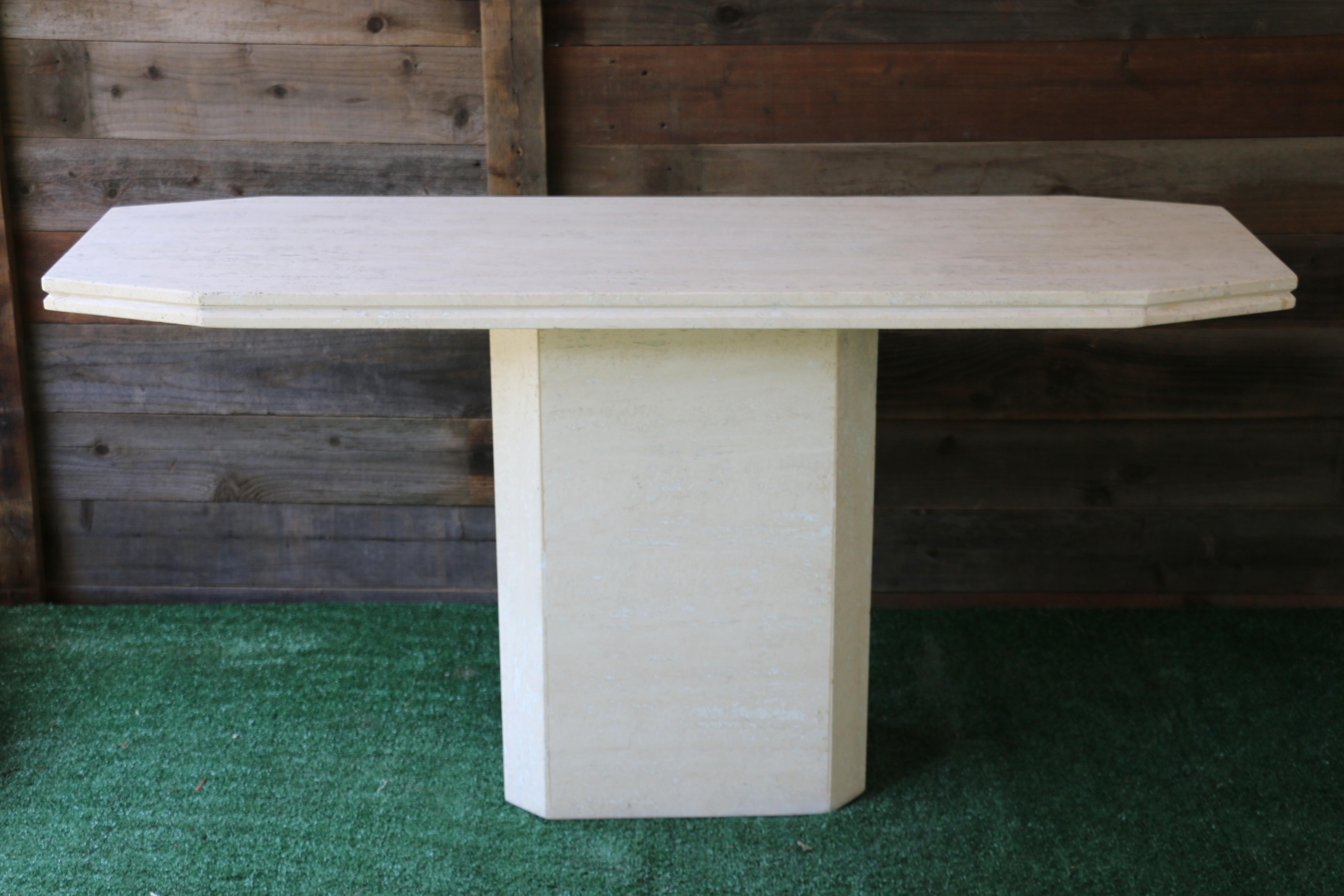 Vintage Travertine Console Table, 1970s en venta 10