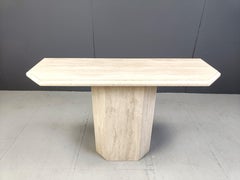 Table console vintage en travertin, années 1970