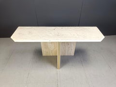 Vintage travertine console table, 1970s