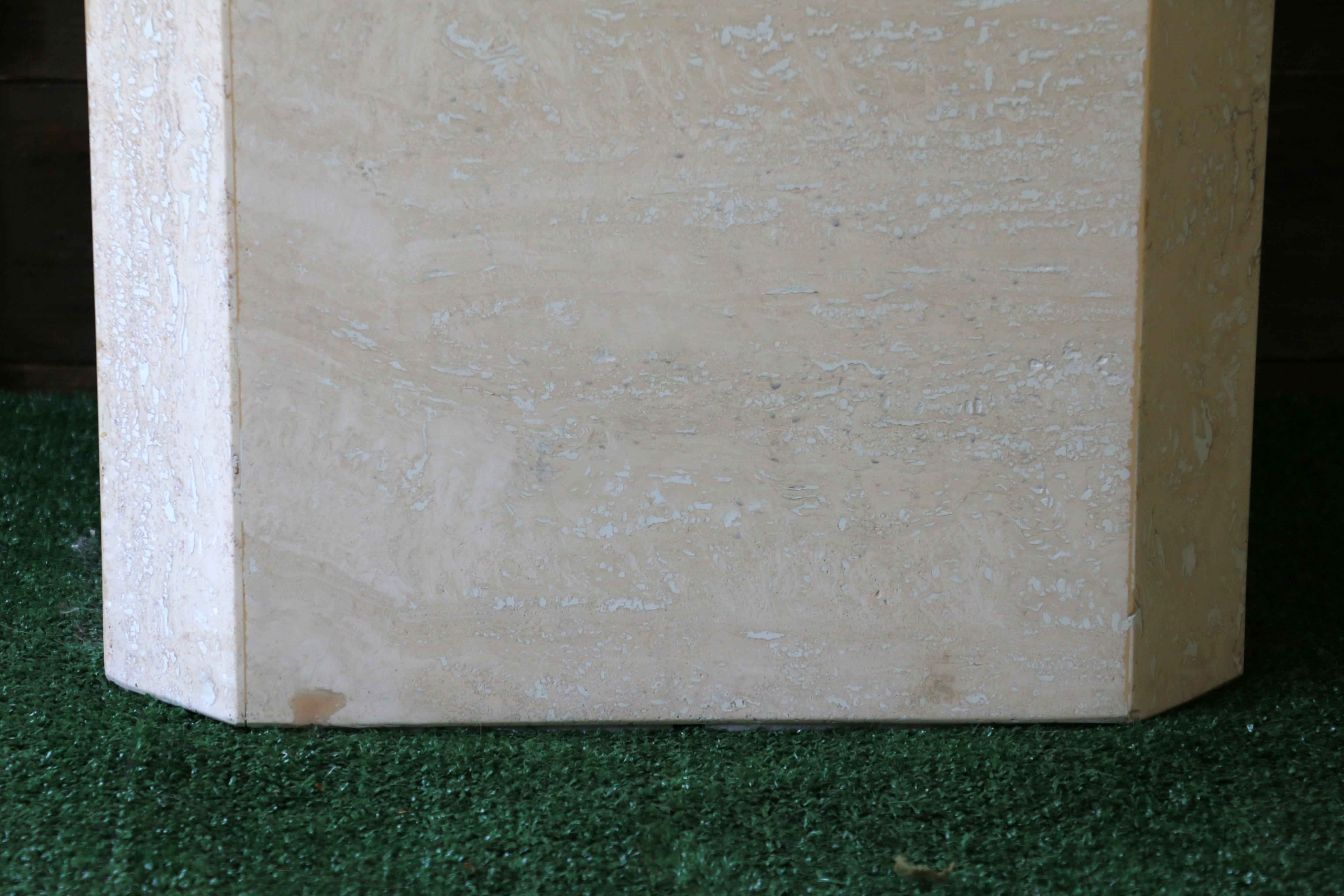 Vintage Travertine Console Table, 1970s Italiano en venta