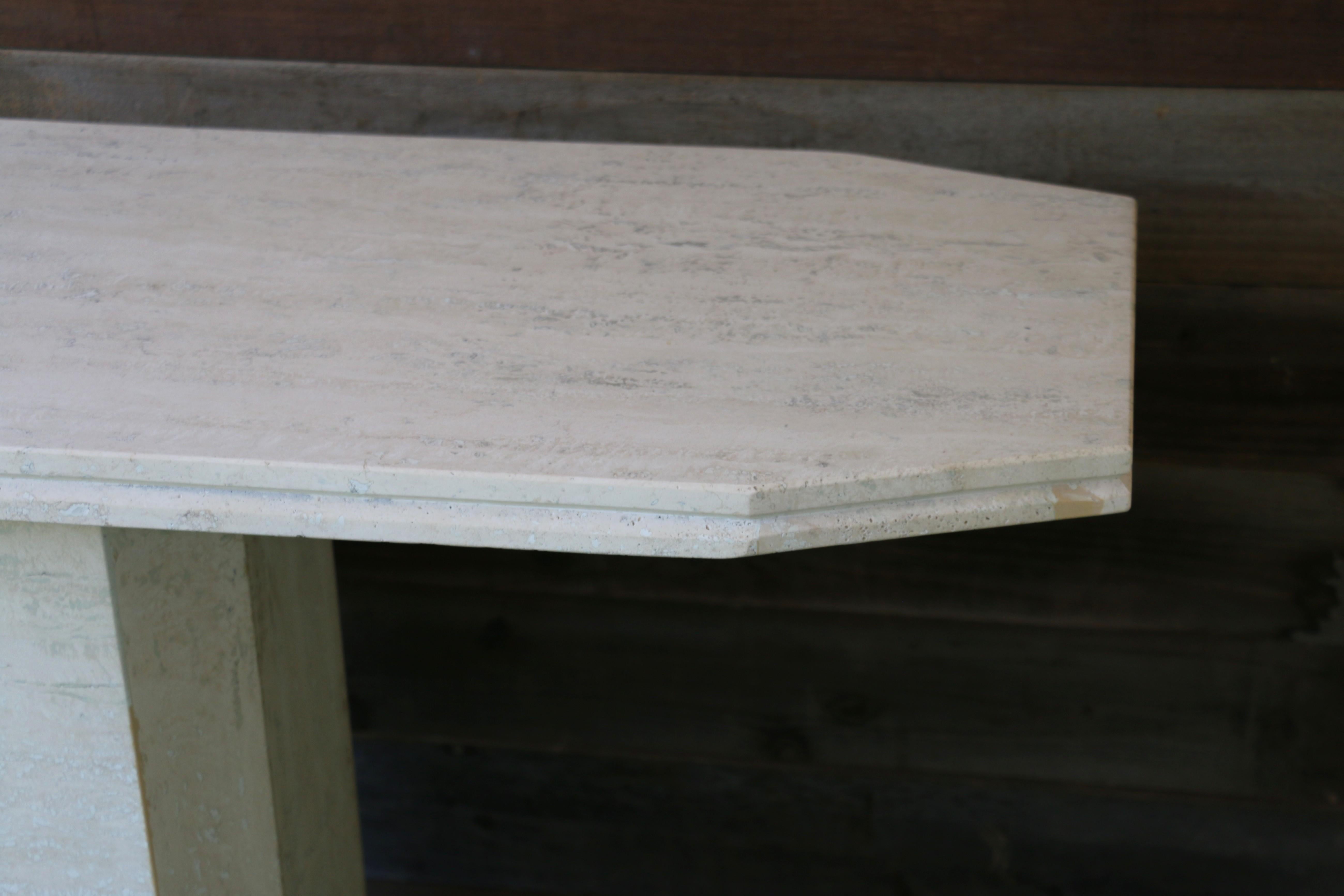 Vintage Travertine Console Table, 1970s finales del siglo XX en venta