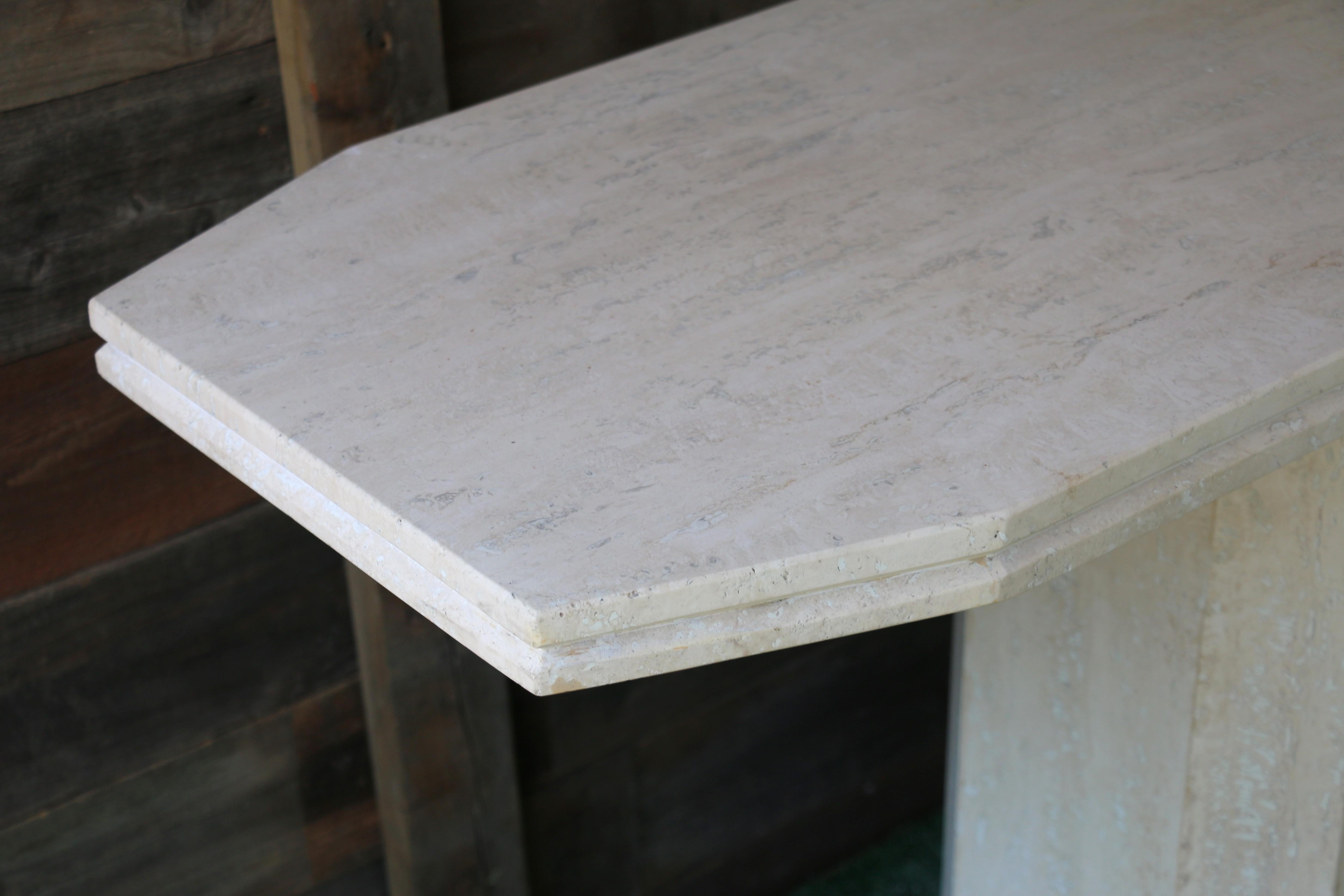 Vintage Travertine Console Table, 1970s Travertino en venta