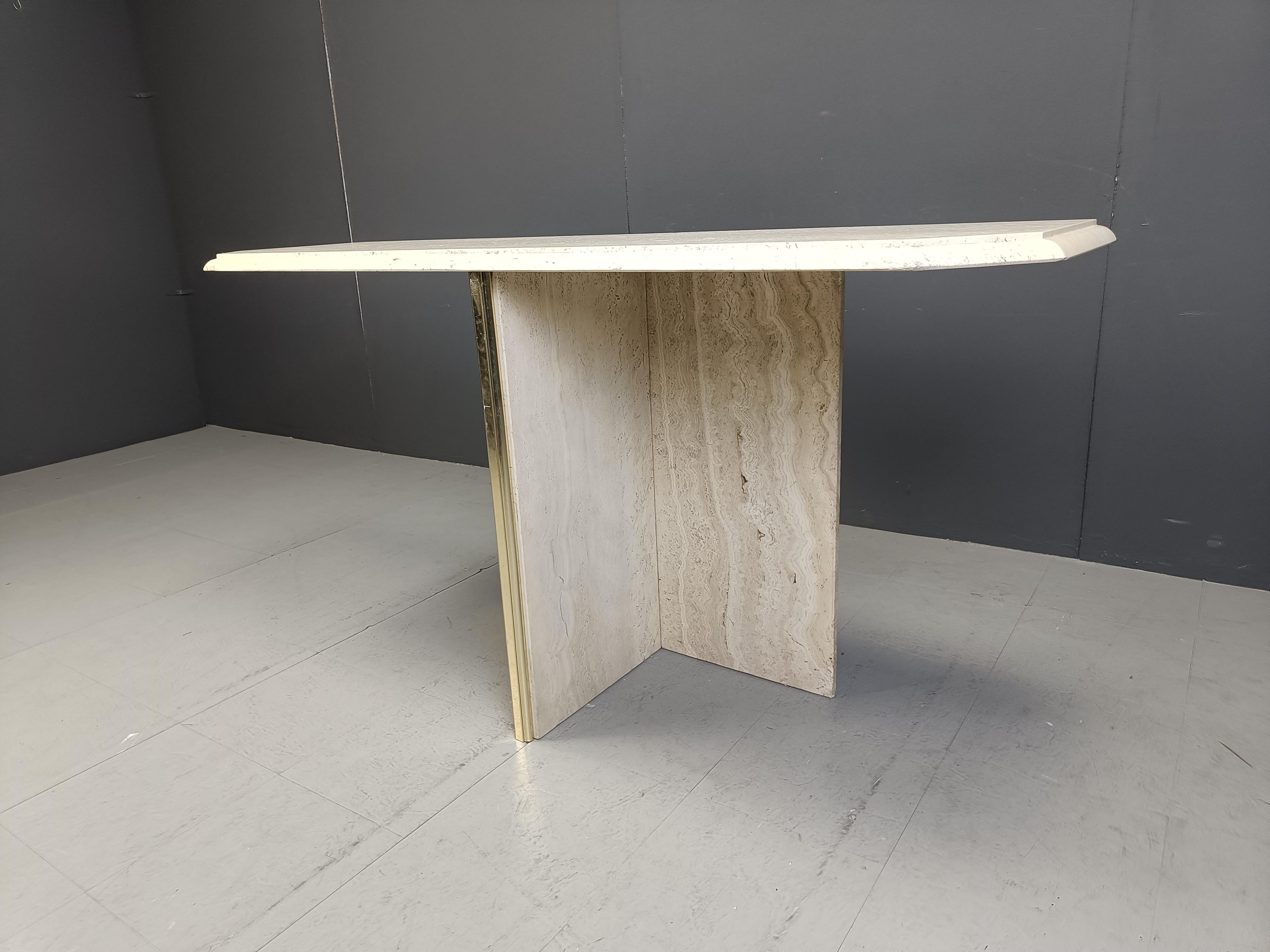 Vintage travertine console table, 1970s For Sale 1