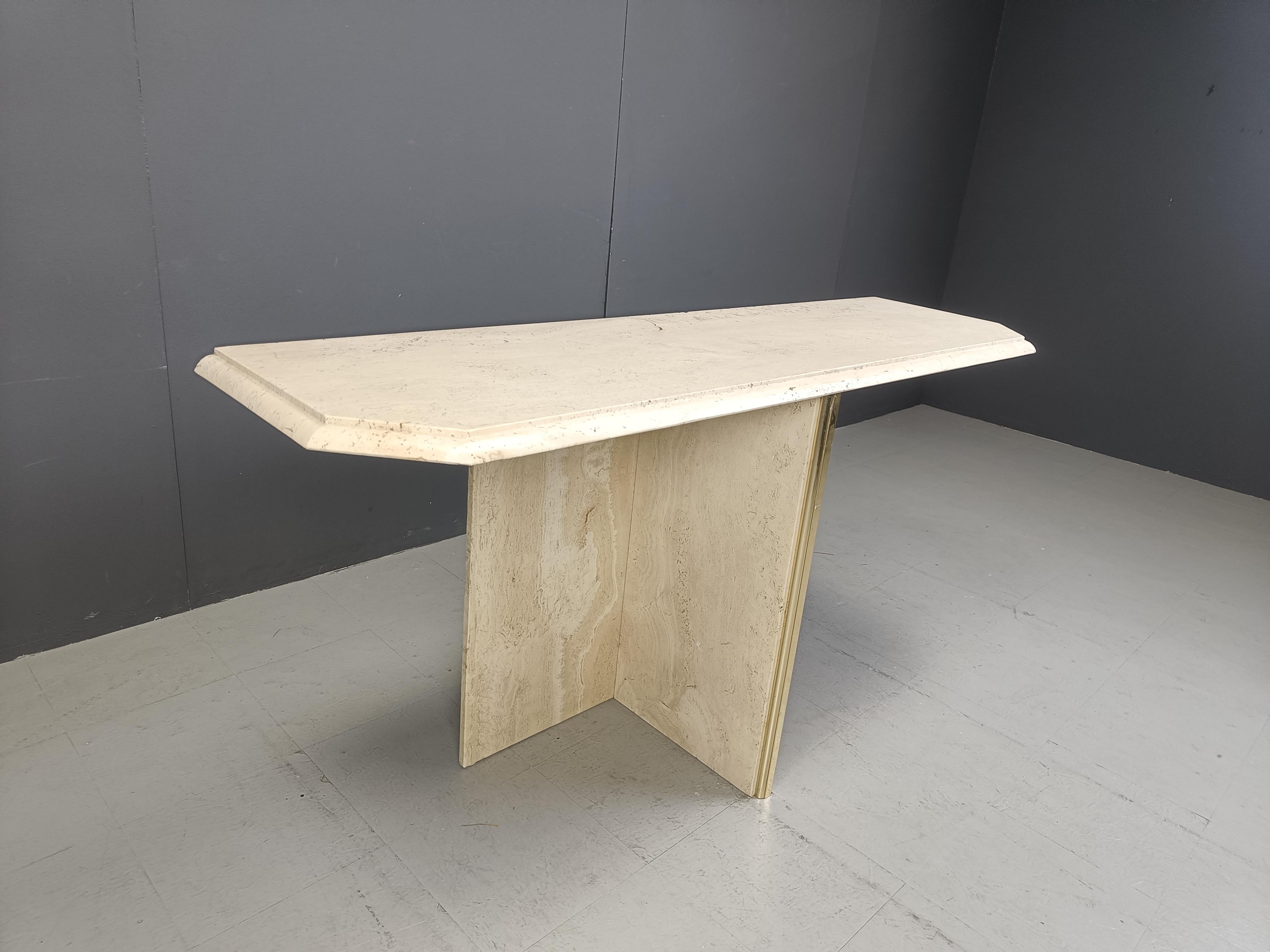 Vintage travertine console table, 1970s For Sale 2