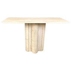 Table console vintage en travertin, années 1970