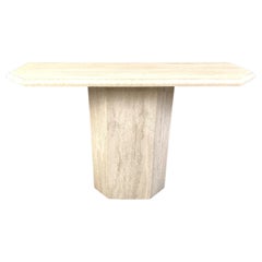 Table console vintage en travertin, années 1970