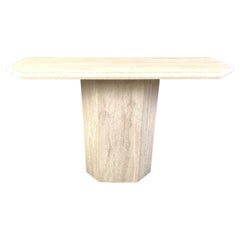 Table console vintage en travertin, années 1970