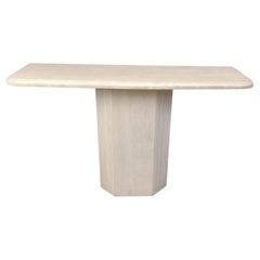 Table console vintage en travertin, années 1970
