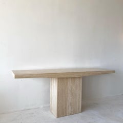 Vintage travertine console table made in Italy (1970s)