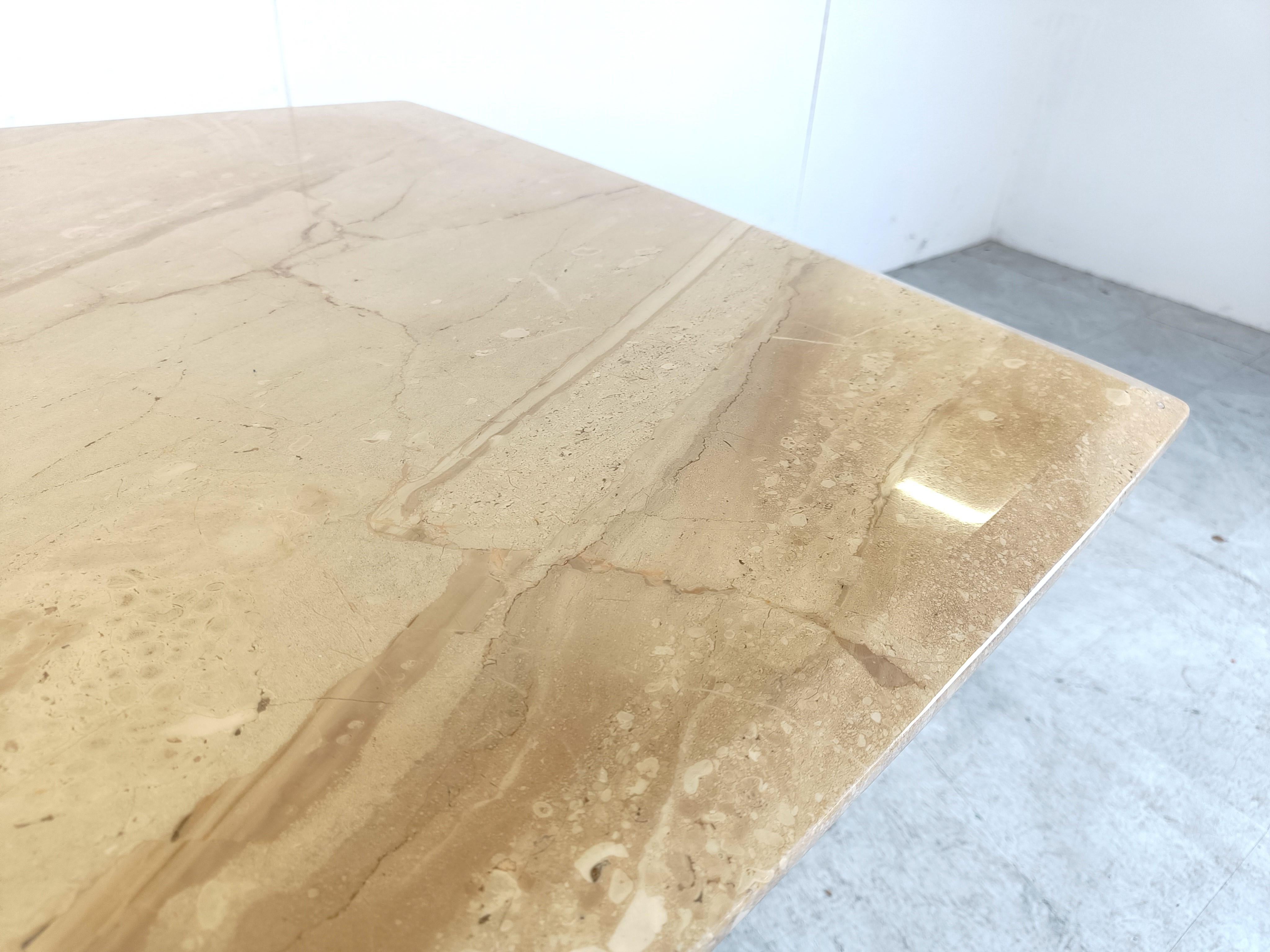 Vintage travertine dining table, 1970s For Sale 3