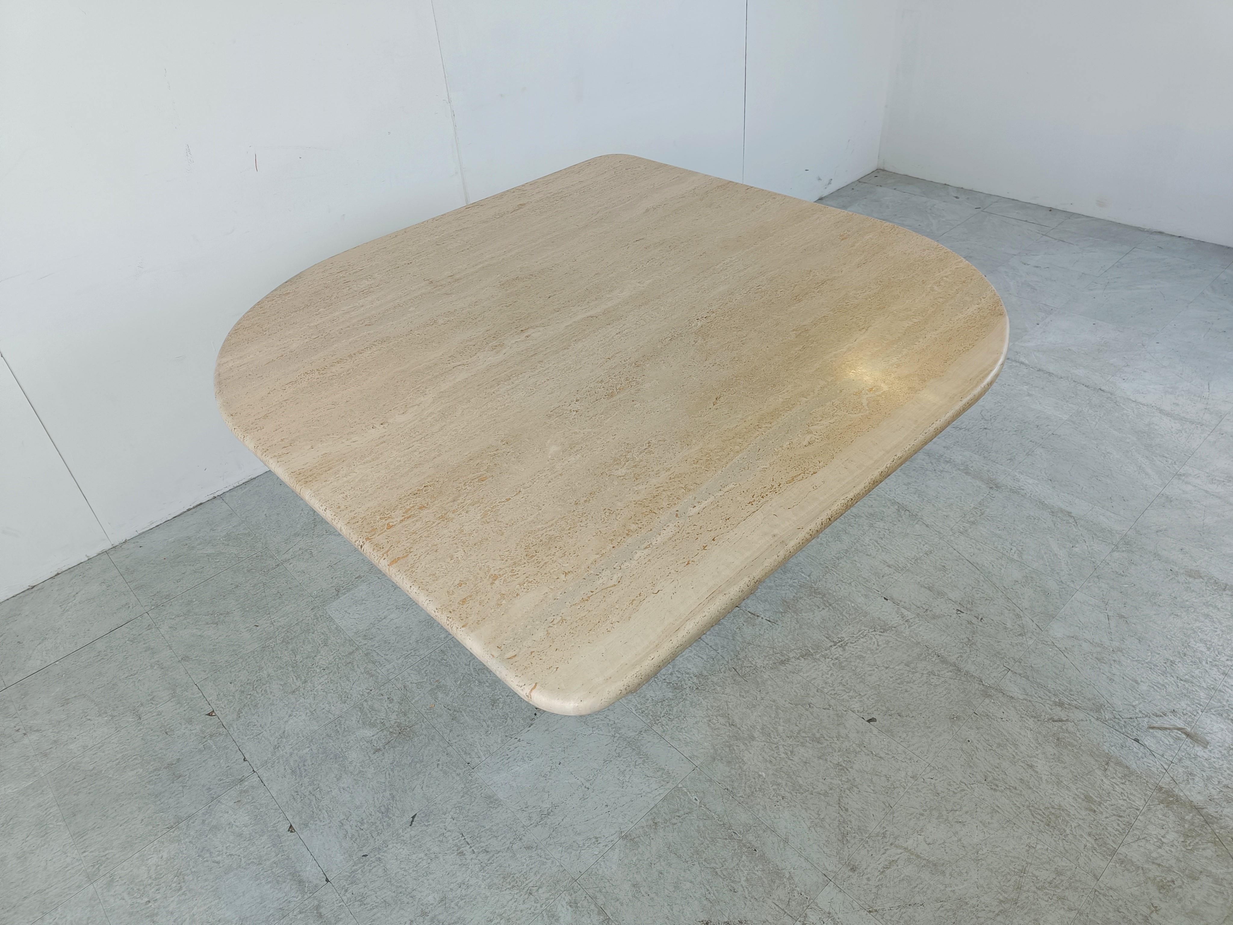 Vintage travertine dining table, 1970s  For Sale 5