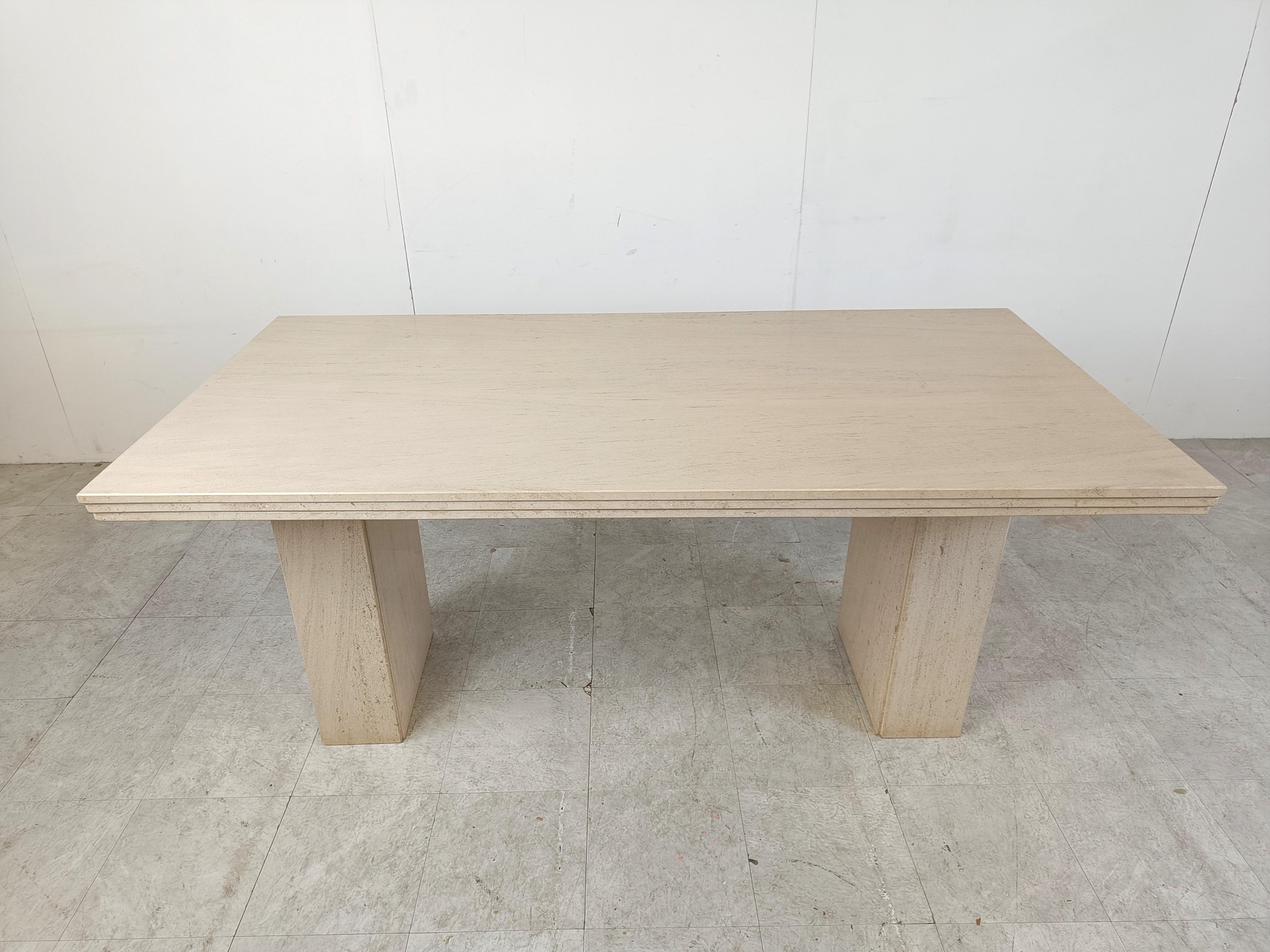 Vintage travertine dining table, 1970s For Sale 5