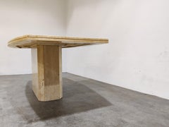 Vintage Travertine Dining Table, 1970s