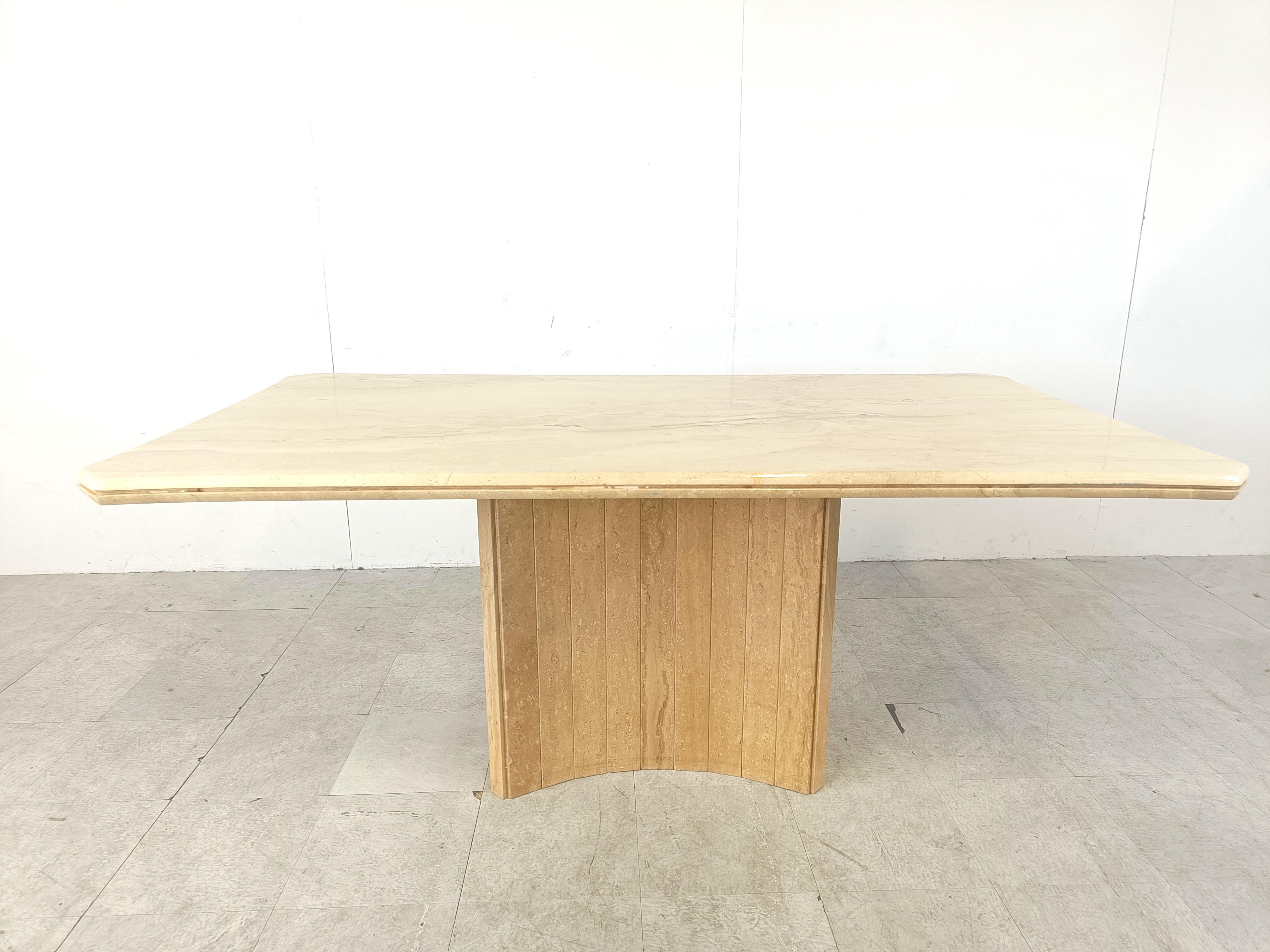 Mid-Century Modern Vintage travertine dining table, 1970s  For Sale