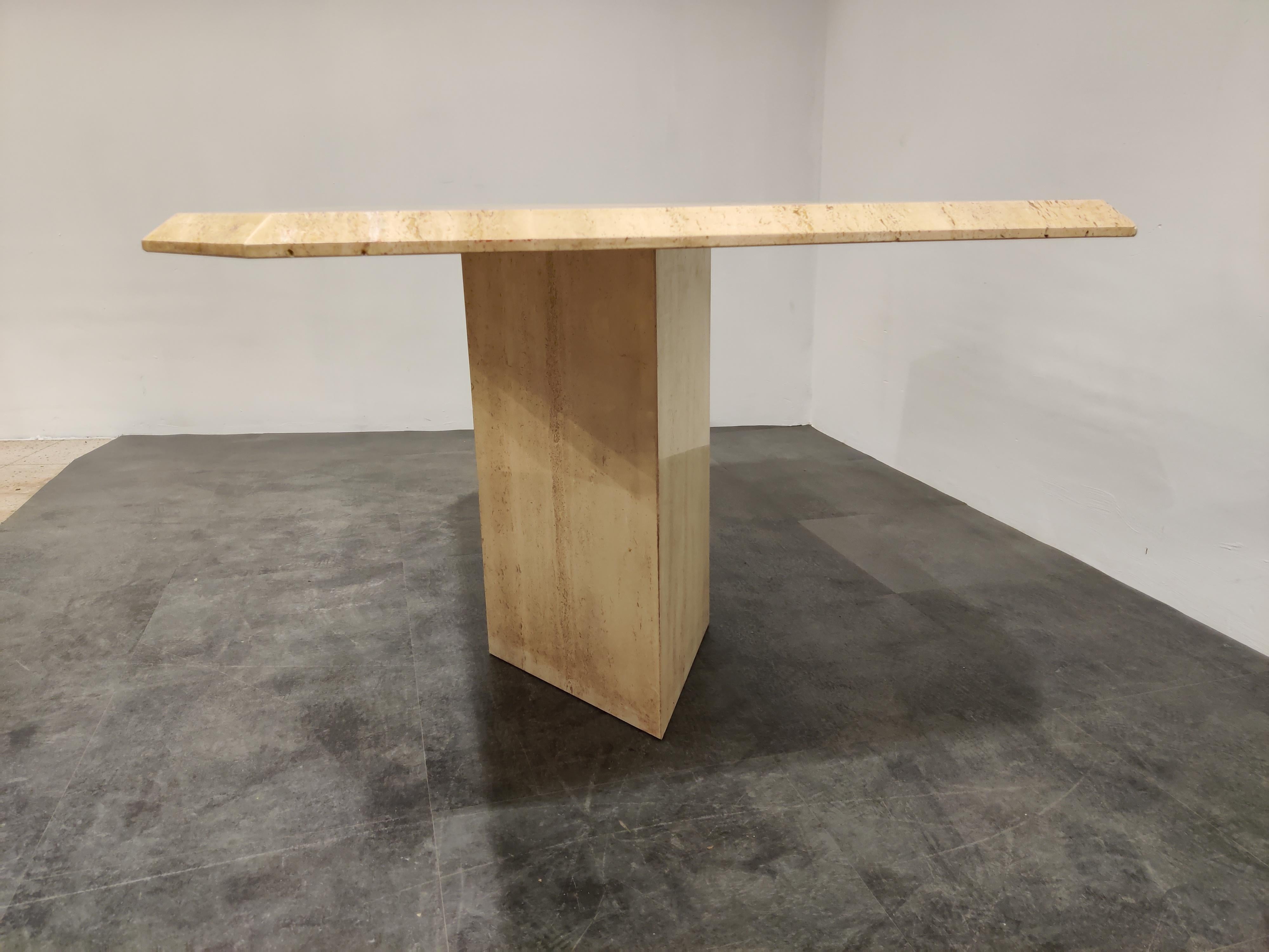 Late 20th Century Vintage Travertine Dining Table, 1970s