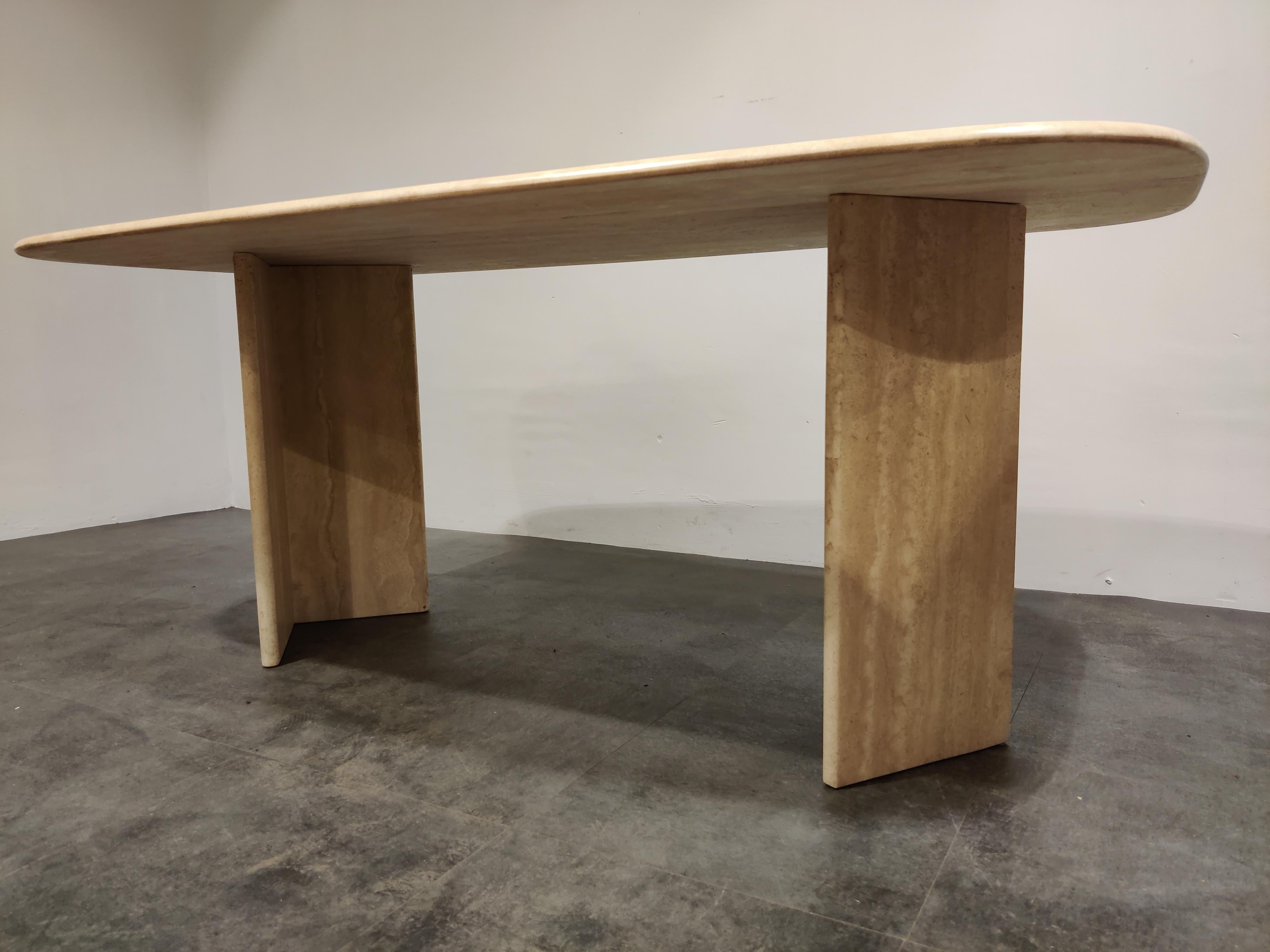 Late 20th Century Vintage Travertine Dining Table, 1970s