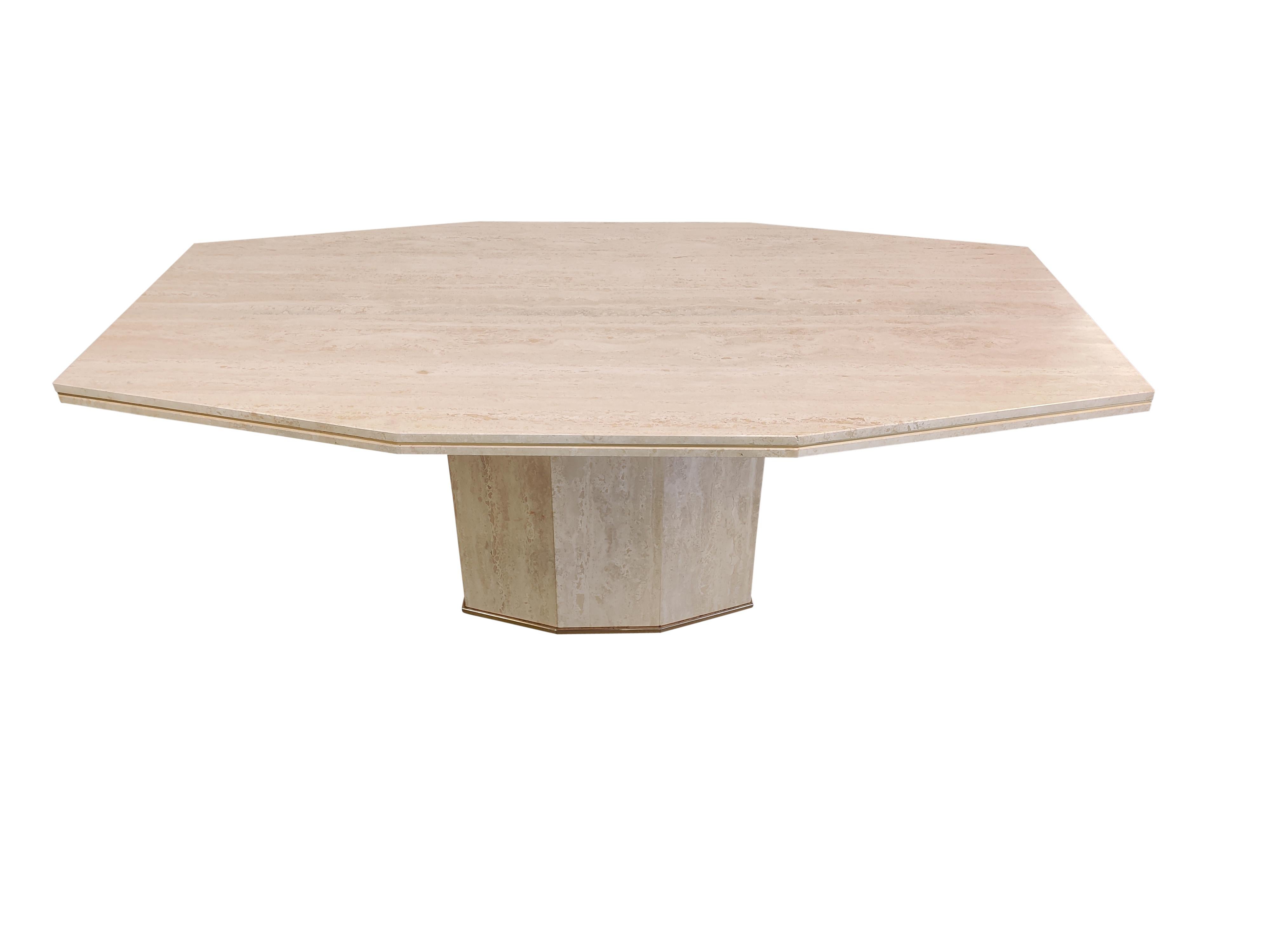 Late 20th Century Vintage Travertine Dining Table, 1970s 