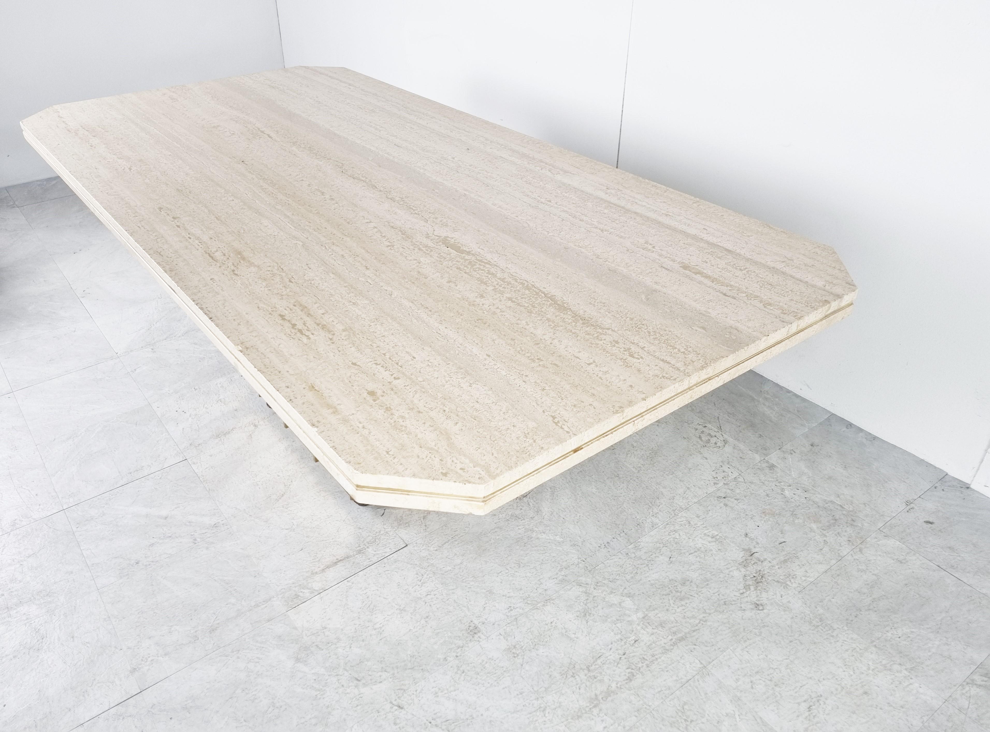 Late 20th Century Vintage travertine dining table, 1970s 