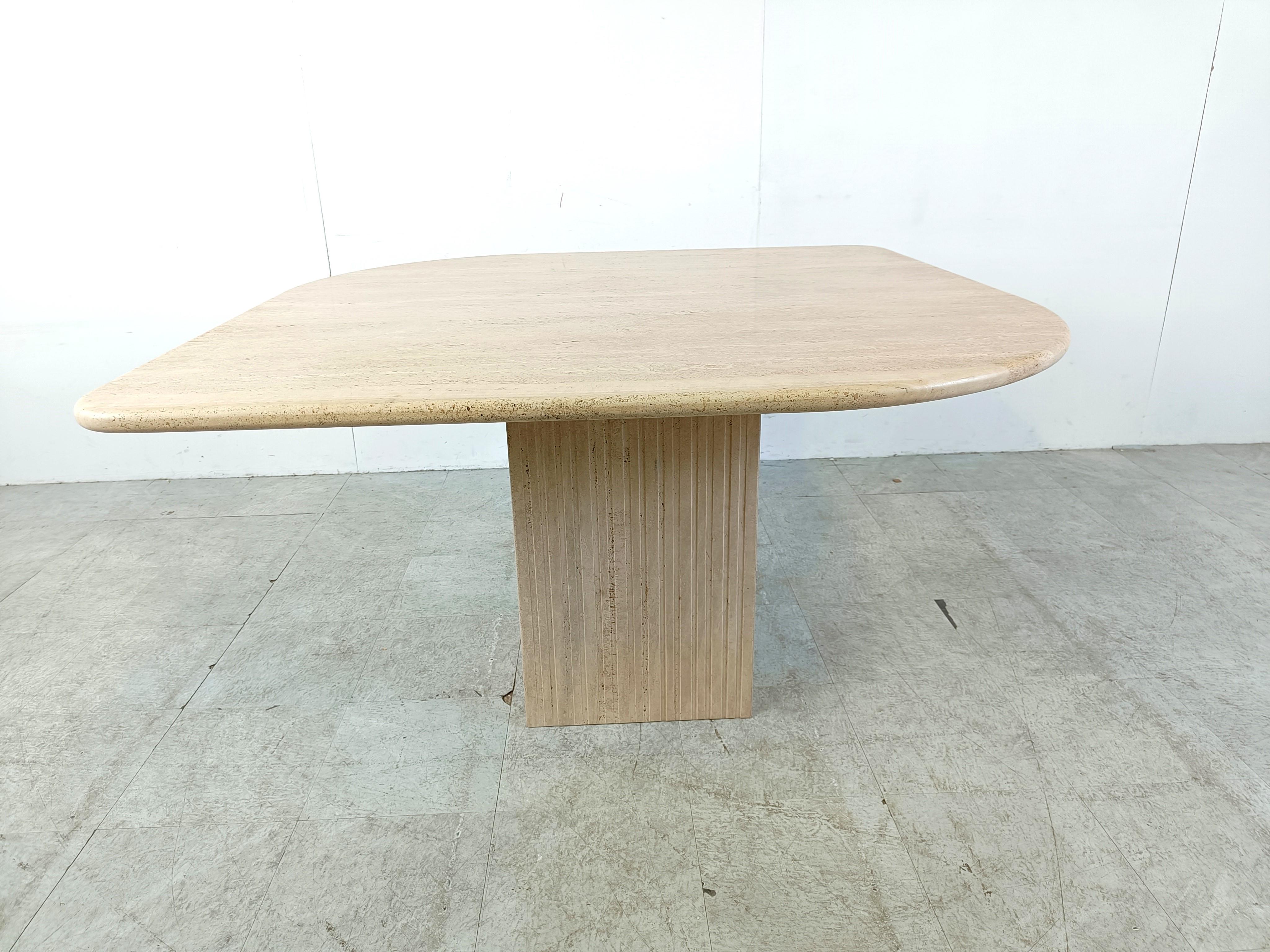 Late 20th Century Vintage travertine dining table, 1970s  For Sale