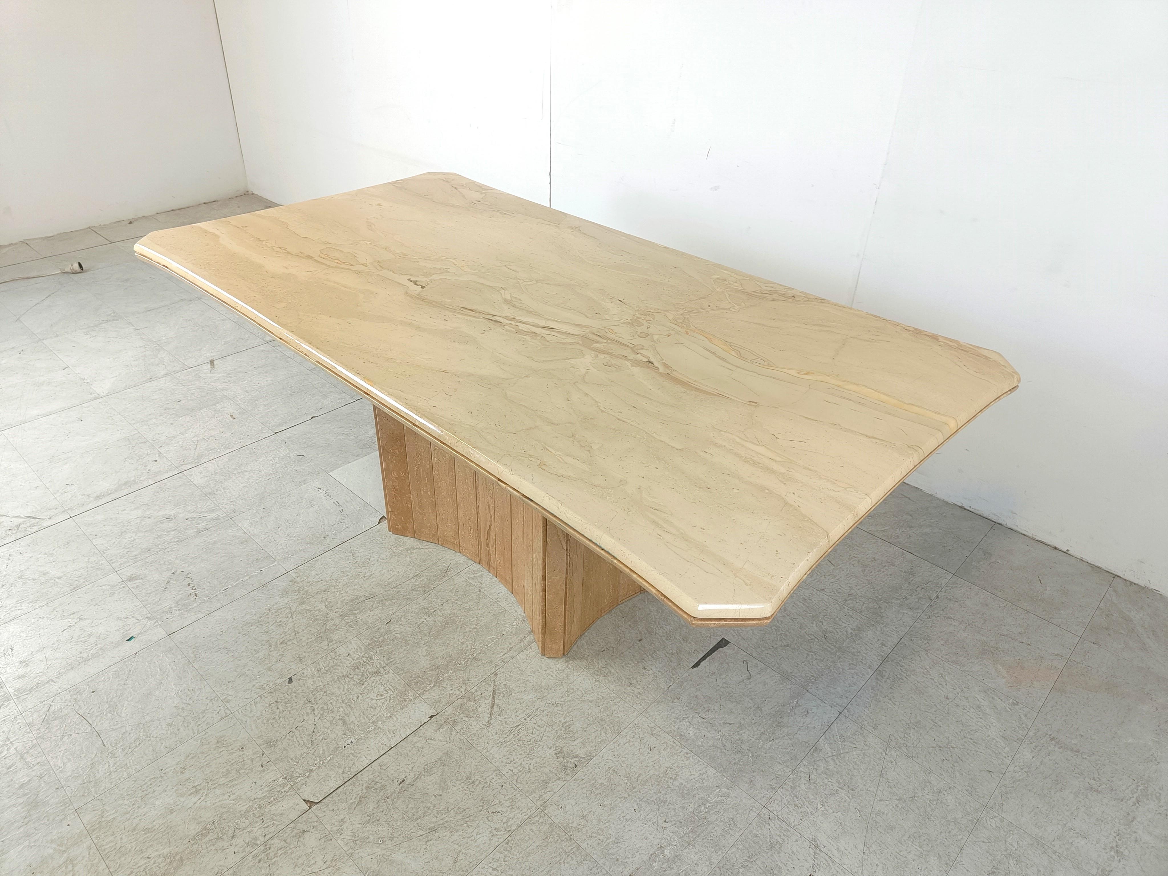 Late 20th Century Vintage travertine dining table, 1970s  For Sale