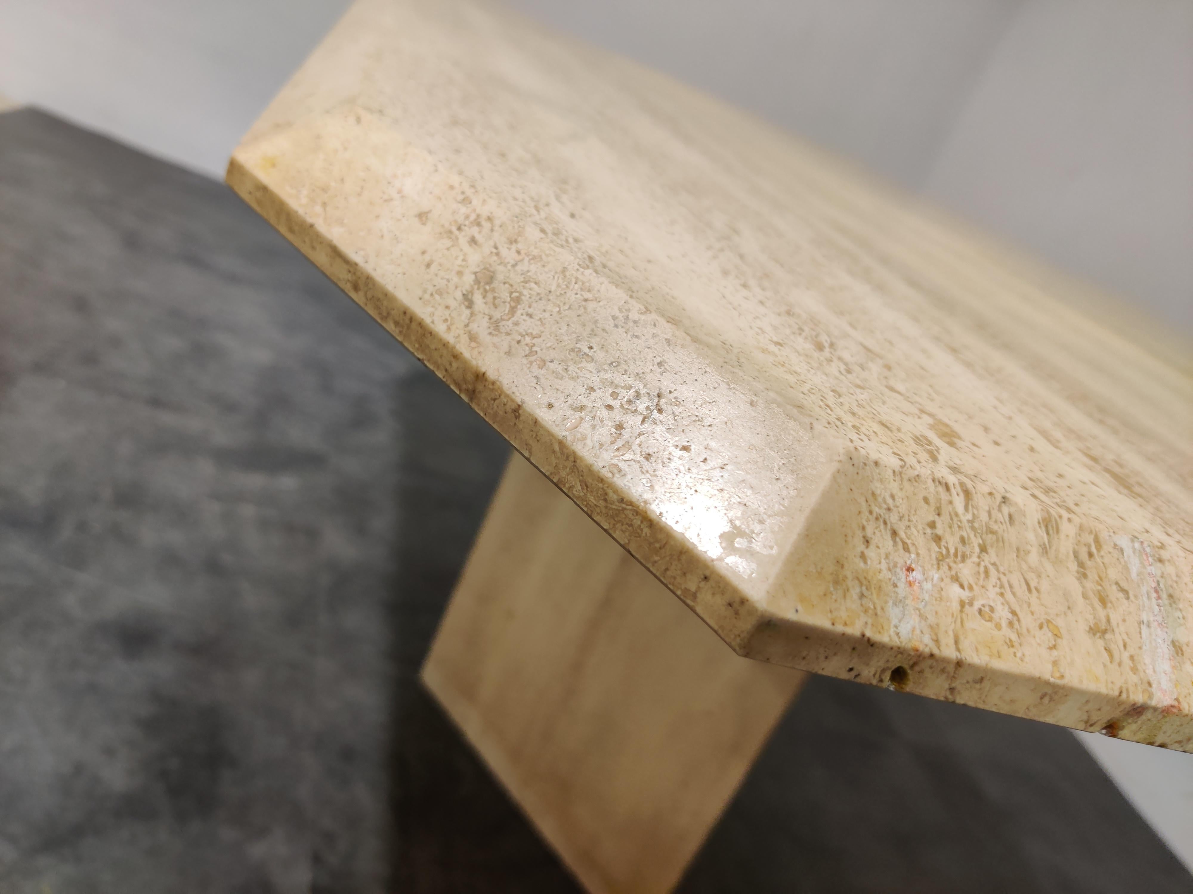 Vintage Travertine Dining Table, 1970s 1