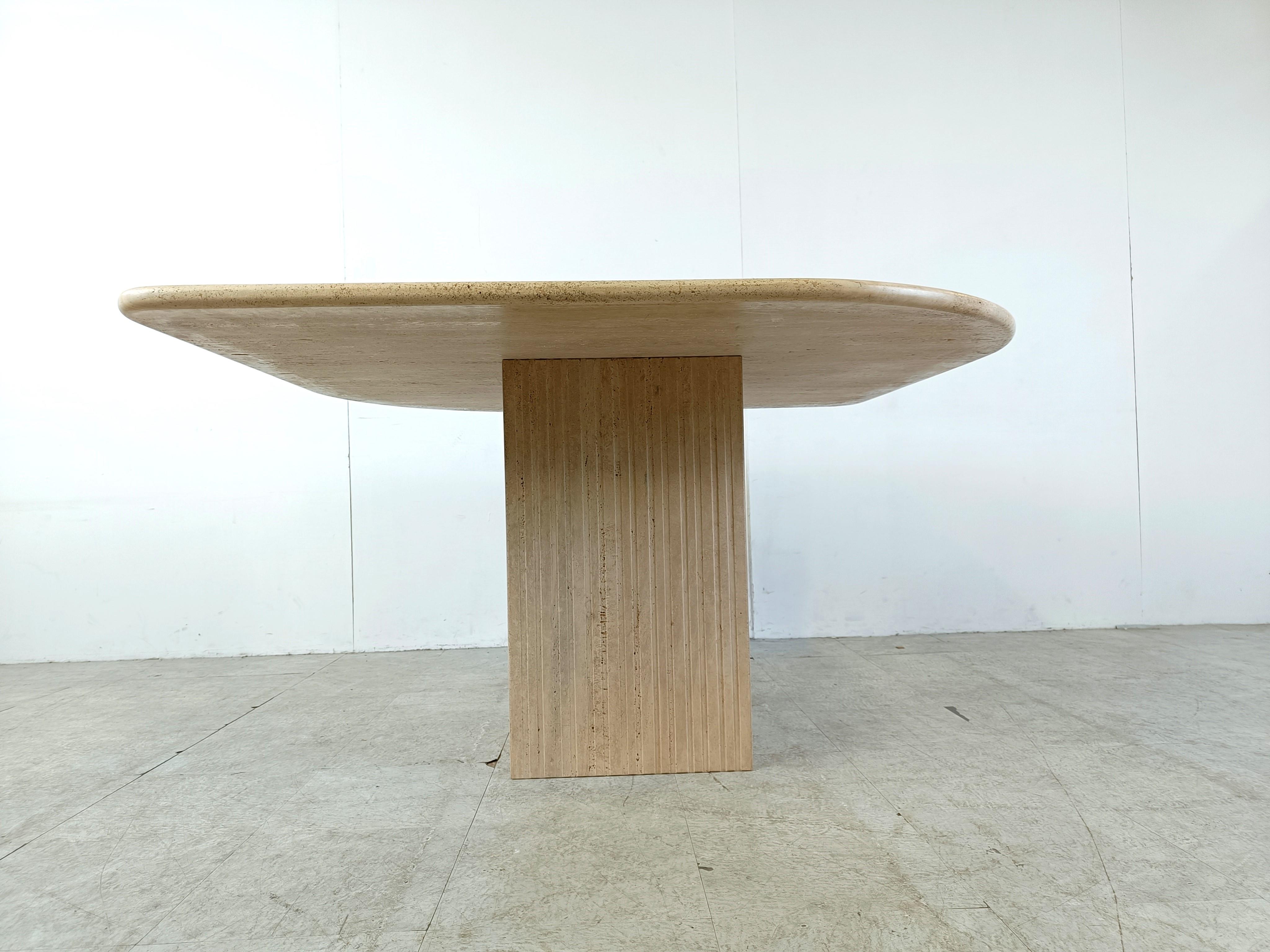 Travertine Vintage travertine dining table, 1970s  For Sale