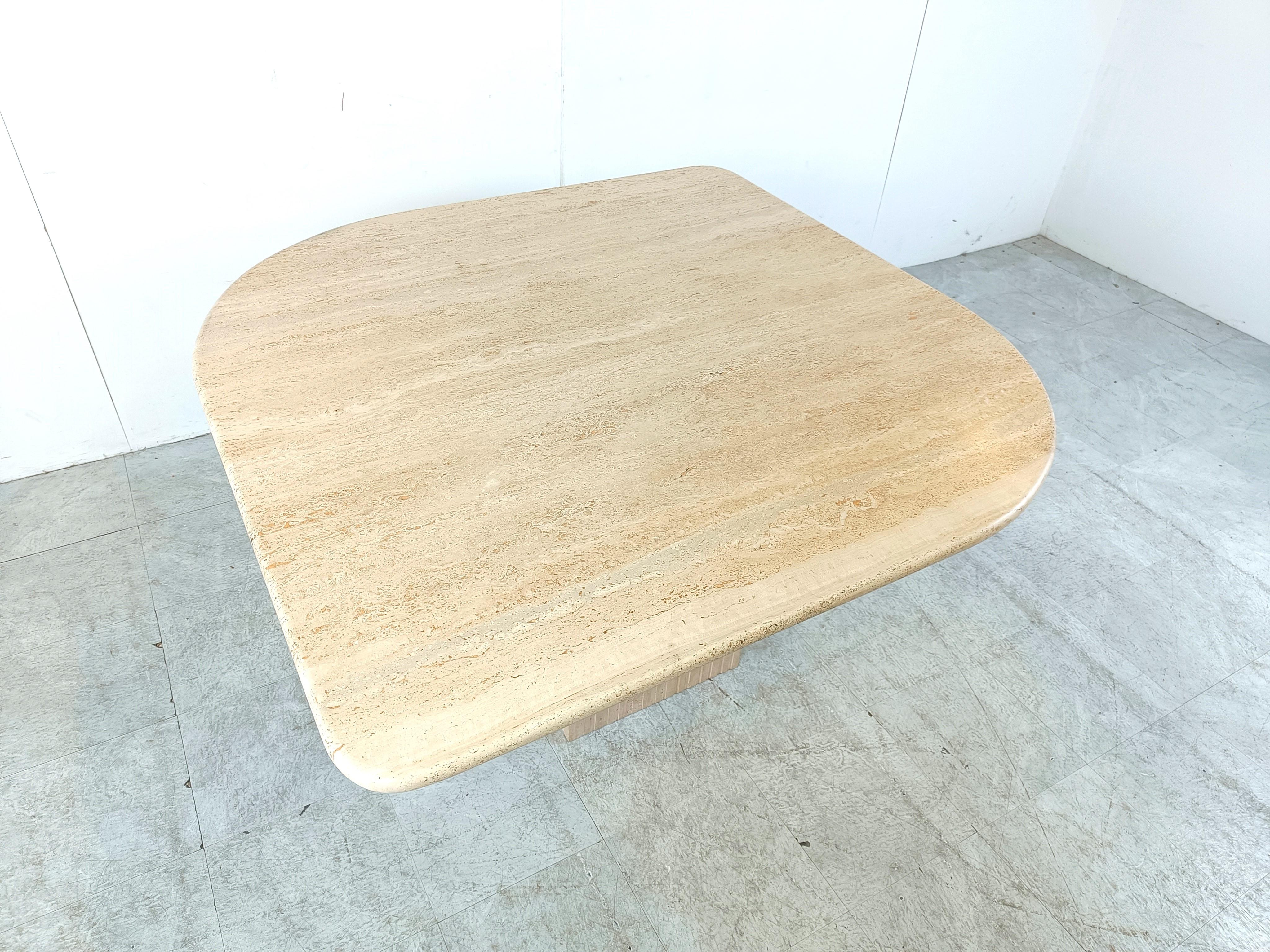 Vintage travertine dining table, 1970s  For Sale 1