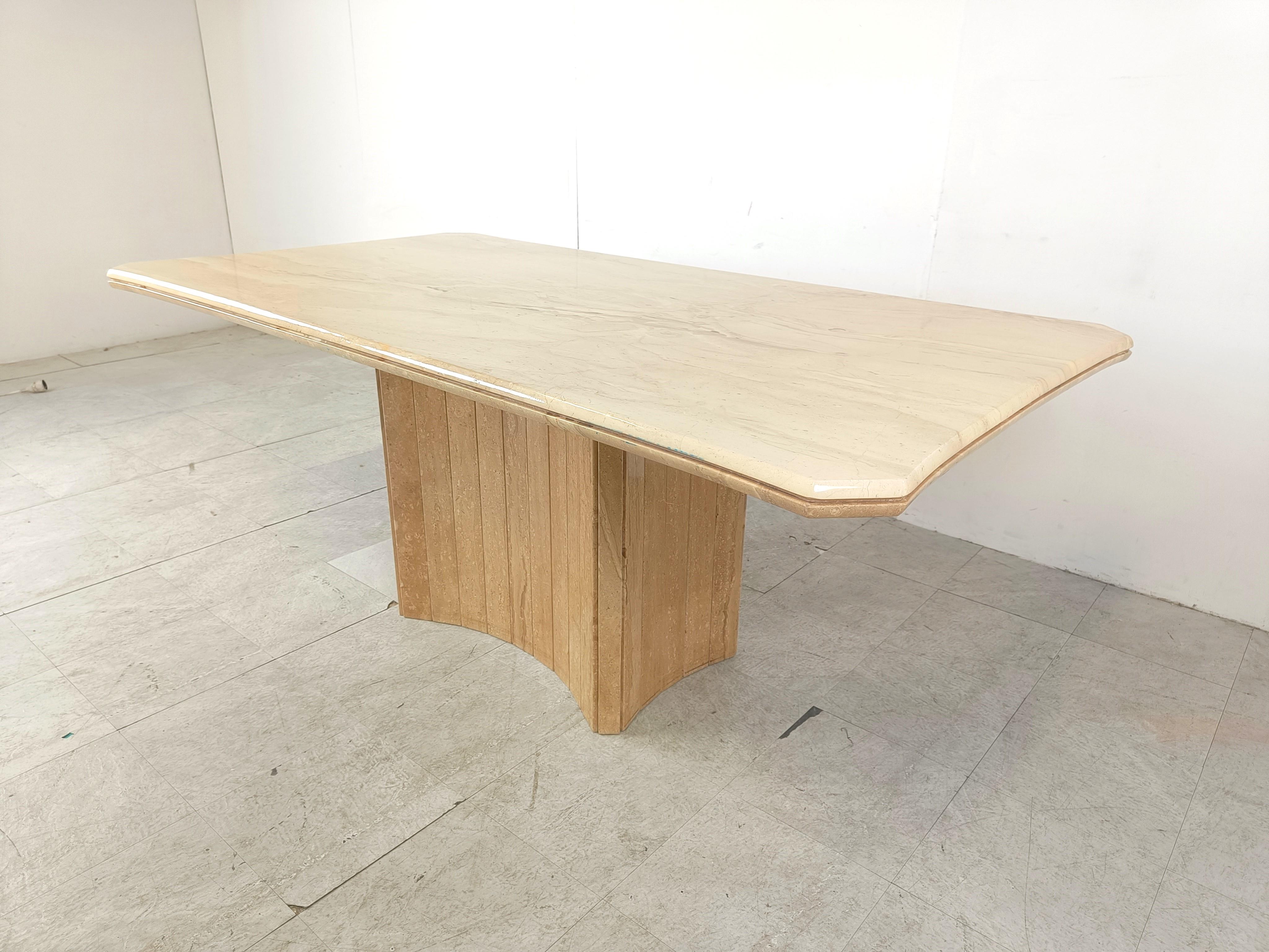 Vintage travertine dining table, 1970s  For Sale 1