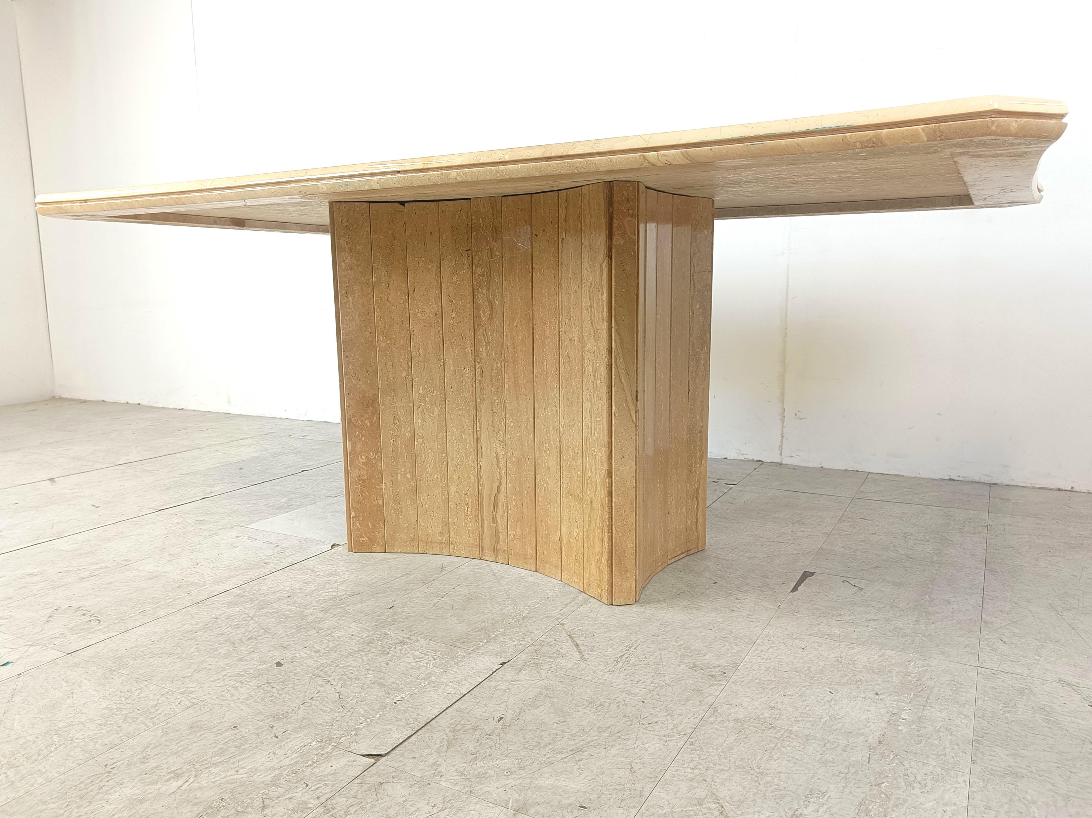 Vintage travertine dining table, 1970s  For Sale 2