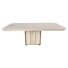 Vintage travertine dining table, 1970s 