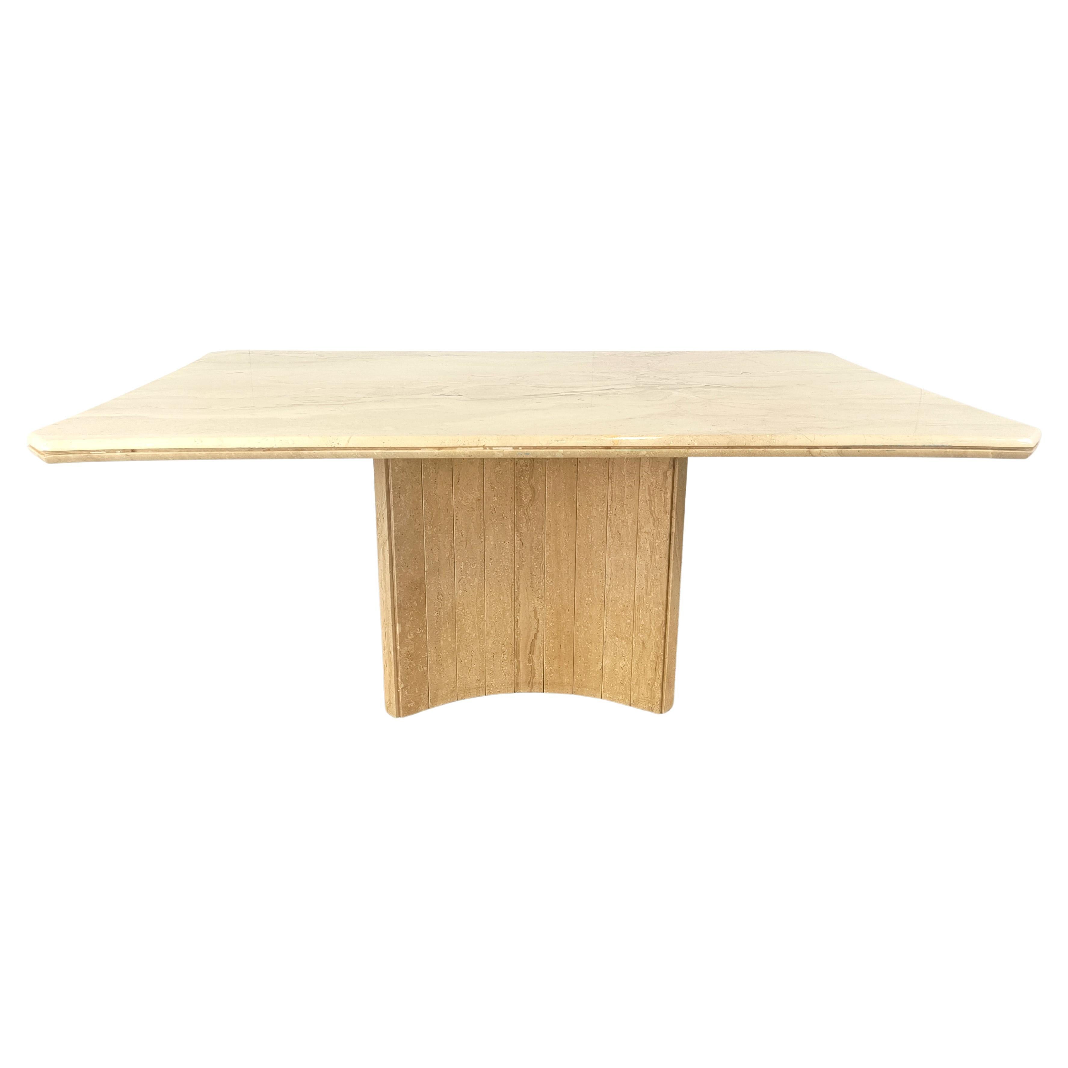 Vintage travertine dining table, 1970s 