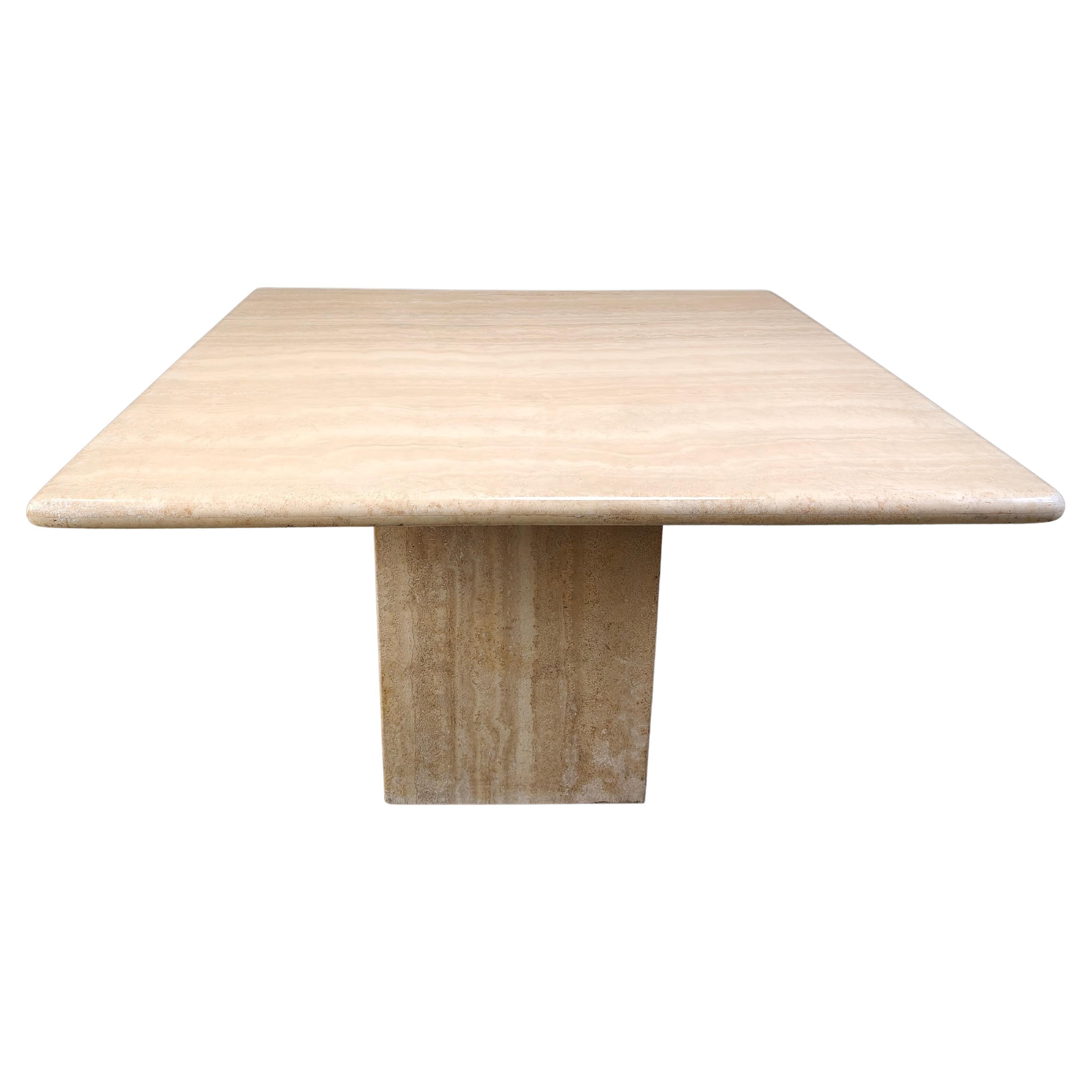 Table de salle à manger vintage en travertin, années 1970