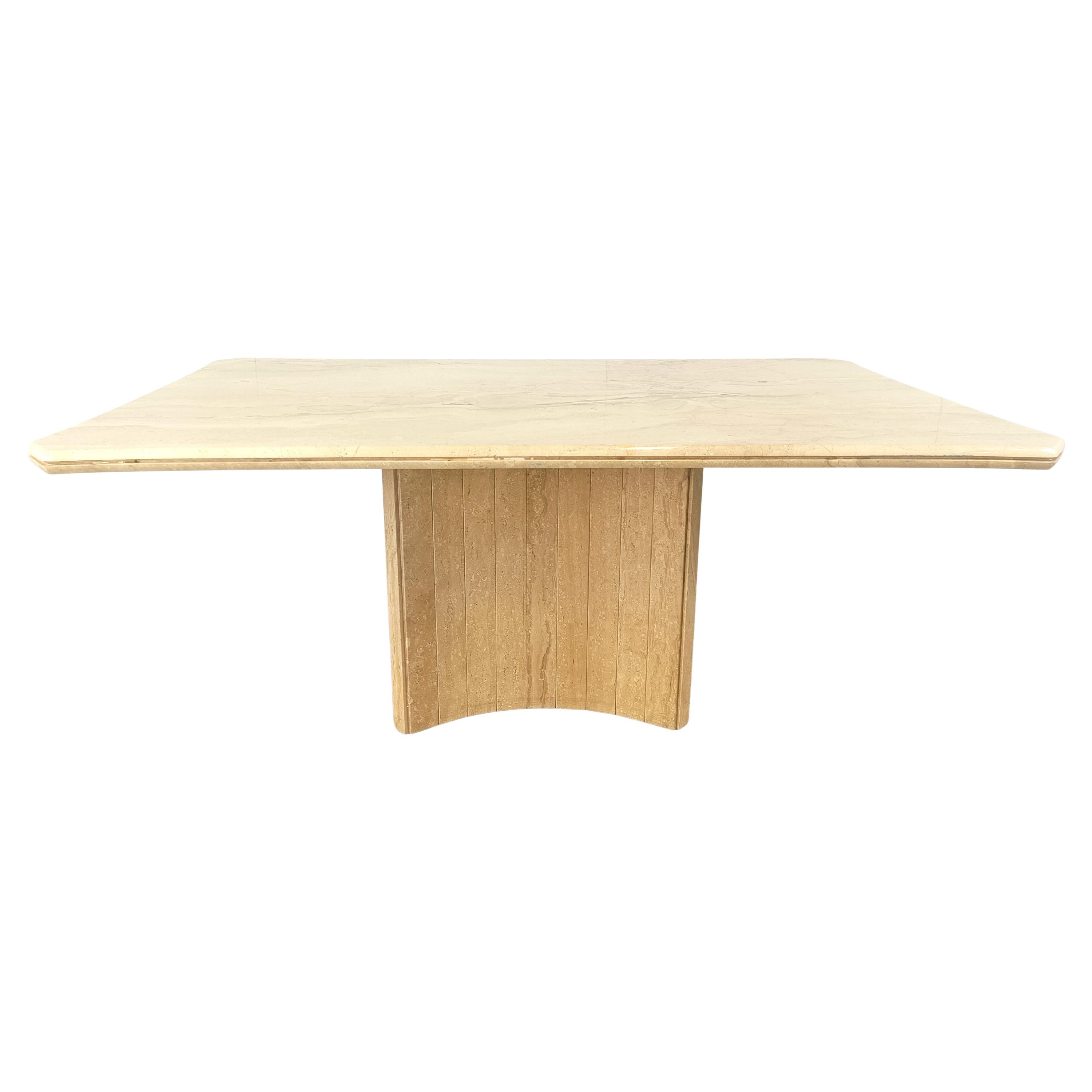 Vintage travertine dining table, 1970s