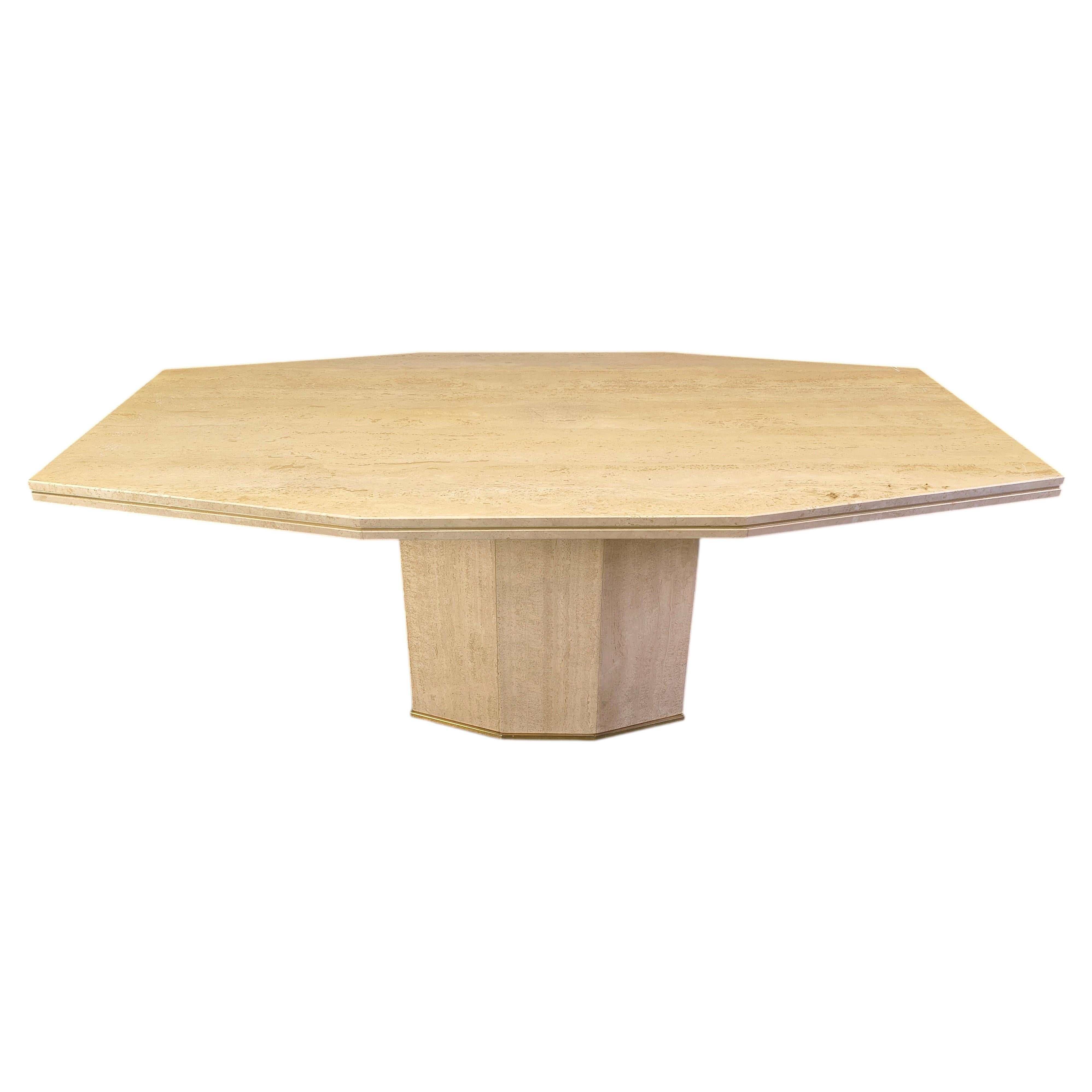 Vintage Travertine Dining Table, 1970s For Sale
