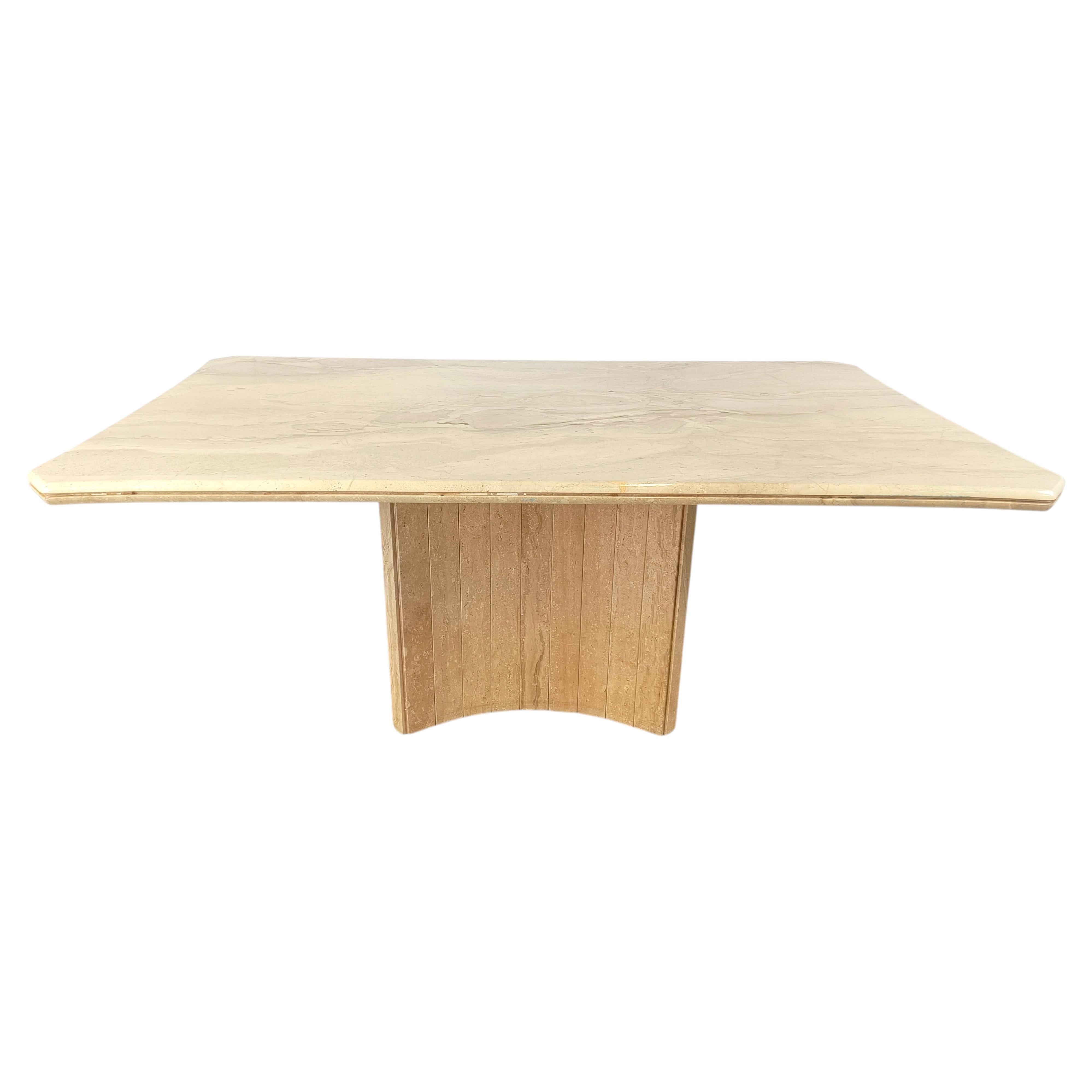 Vintage travertine dining table, 1970s For Sale
